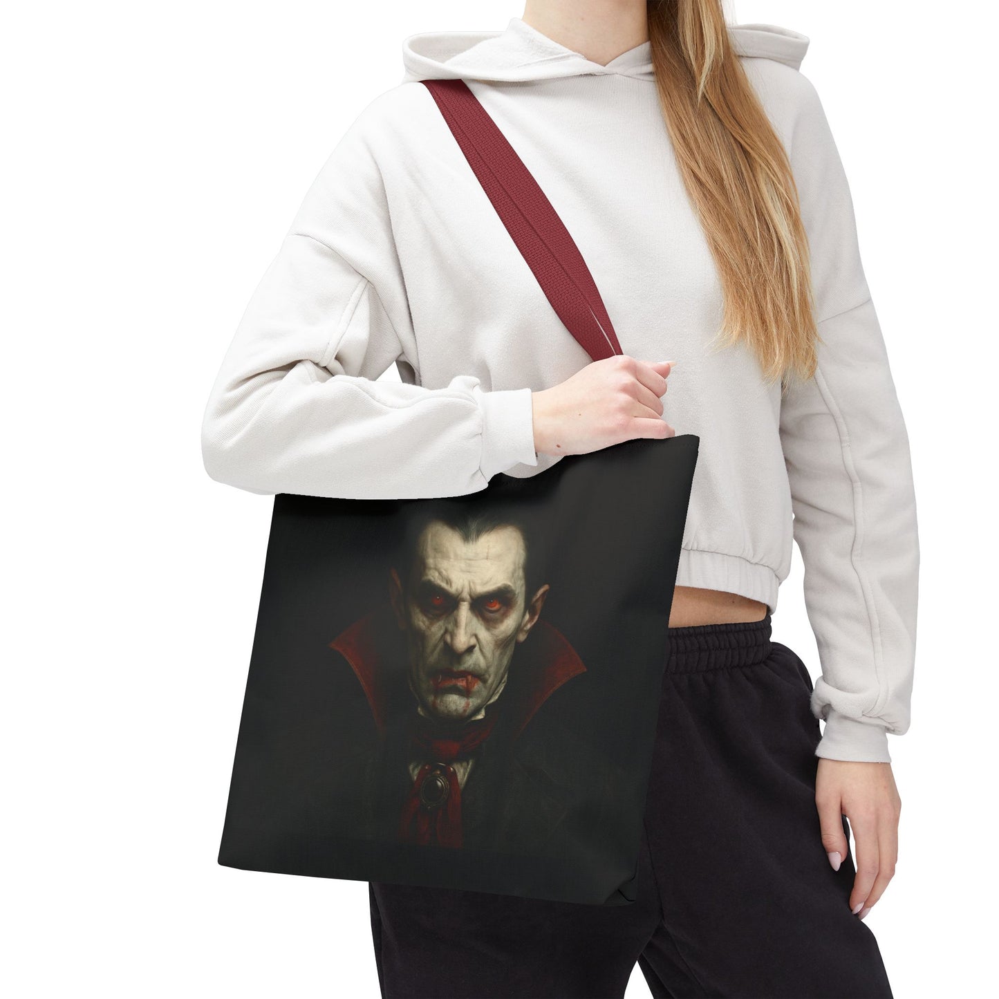 Vampire Haunted Tote Bag, Spooky Shopping Bag, Halloween Accessory, Gothic Style Handbag, Perfect for Halloween Parties, Unisex Tote