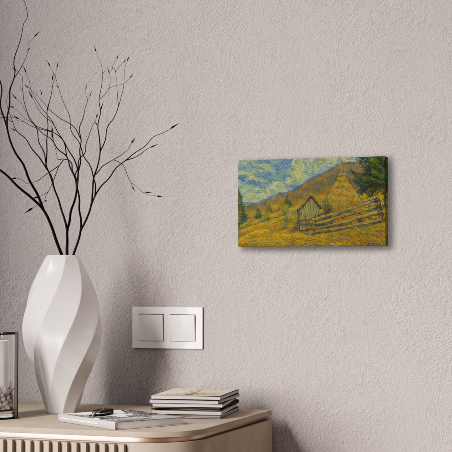 Vincent Van Gogh Inspired Canvas Print, Rustic Home Decor, Wall Art, Gift for Art Lovers, Country Landscape, Unique Art Piece