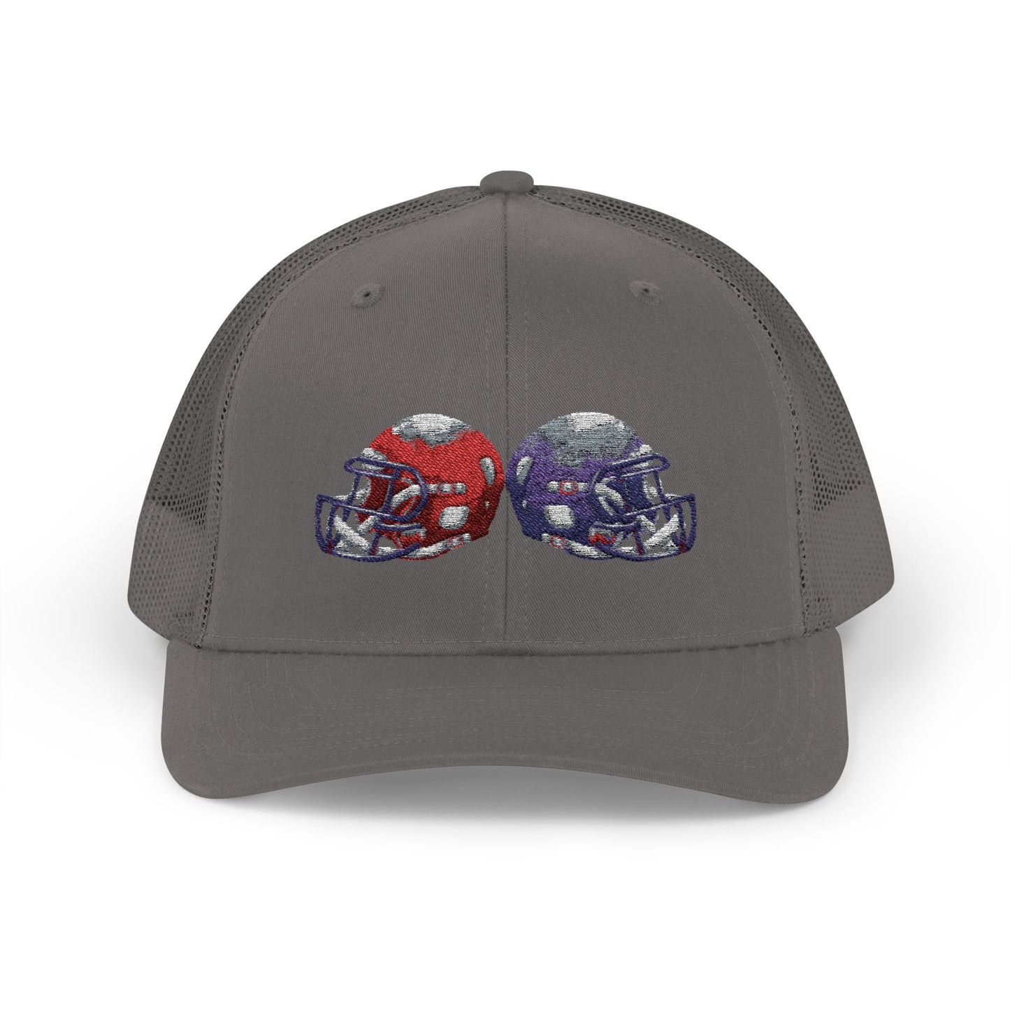 Sporty Snapback Trucker Cap with Football Helmets, Baseball Cap, Outdoor Activity Hat, Gift for Sports Fans, Team Spirit Wear