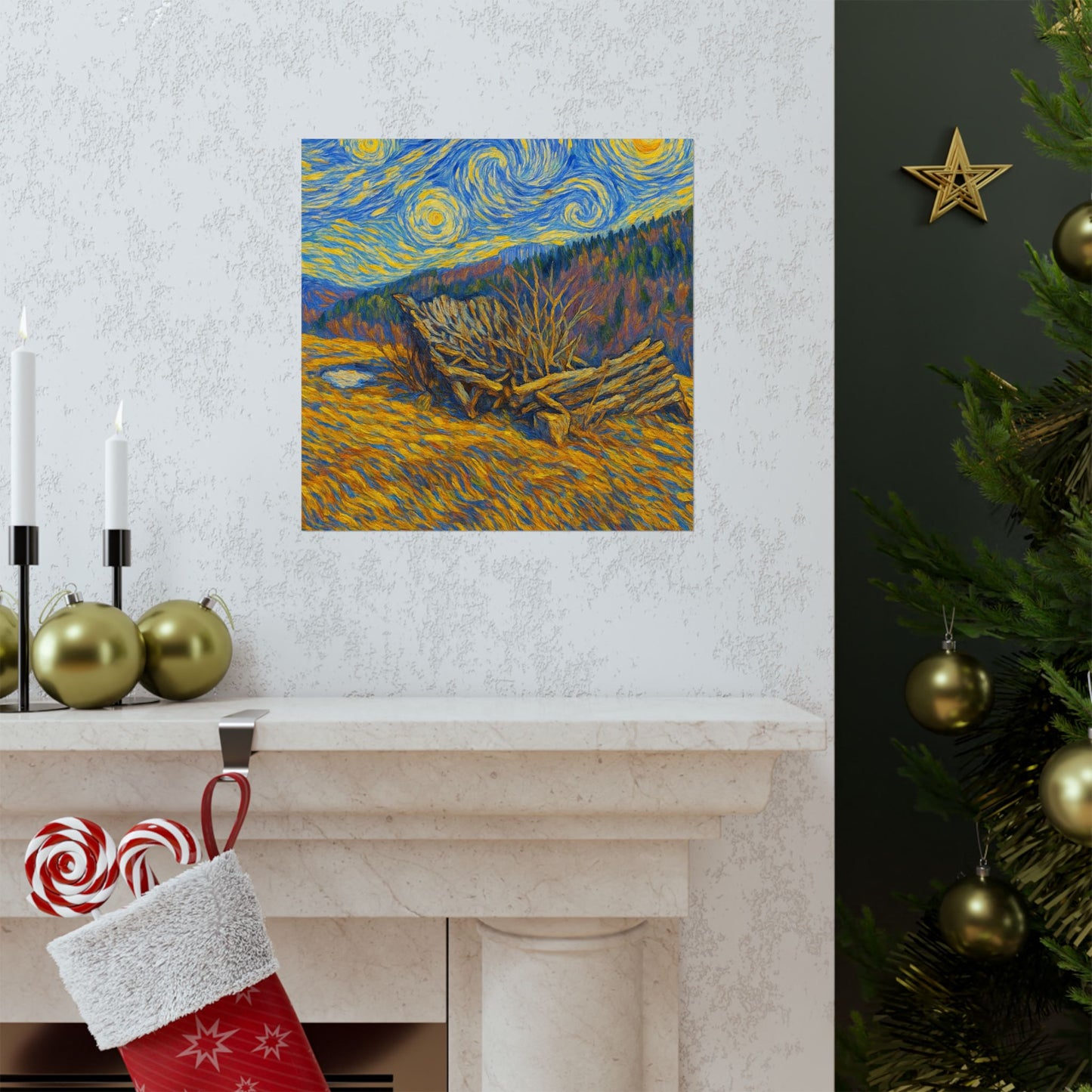 Matte Vertical Posters of Starry Night - Art Print for Home Decor, Wall Art, Gift for Art Lovers, Bacground for Celebrations