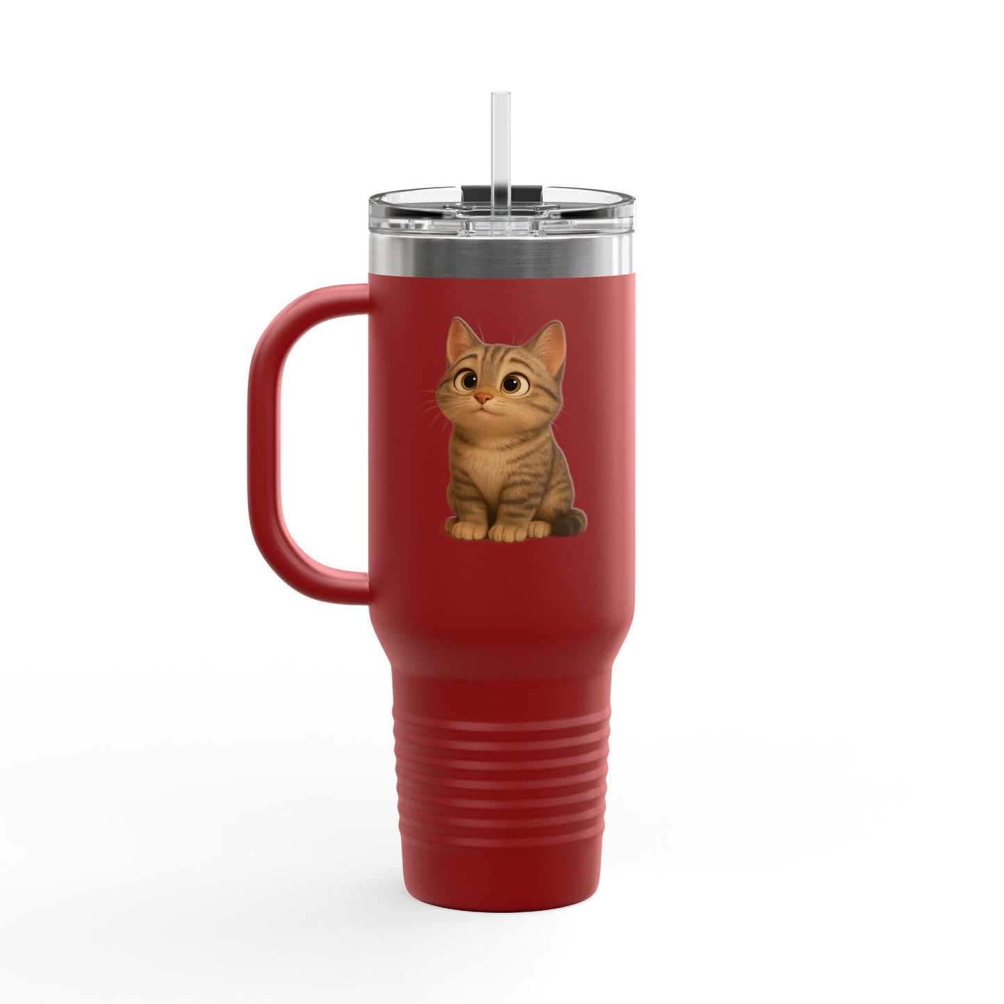 Cute Cat Insulated Travel Mug, Perfect for Pet Lovers, 40oz Coffee Cup, Travel Tumbler, Gift for Cat Lovers, Customizable Mug