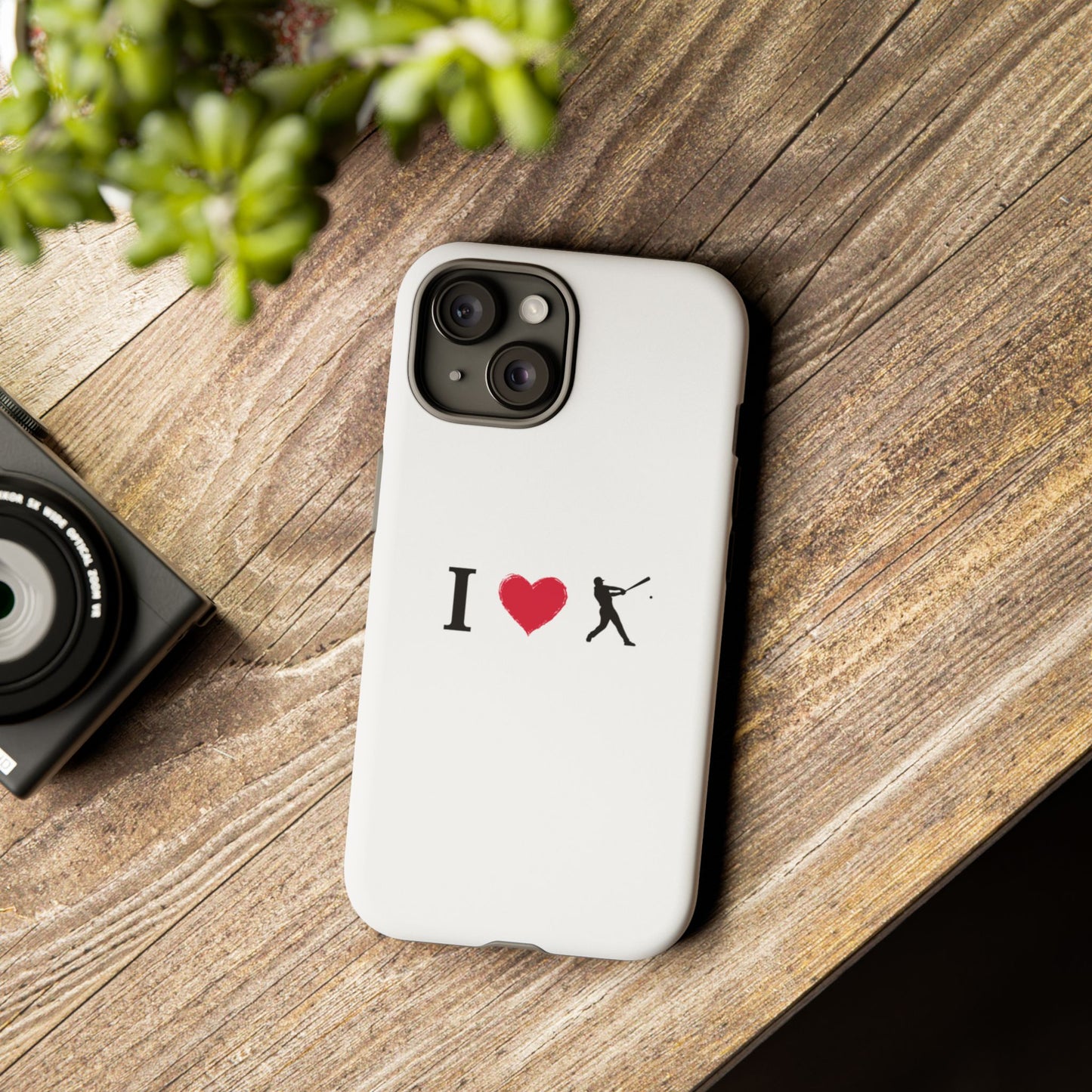 Baseball Love Phone Case, Tough Cases for Sports Lovers, i Heart Baseball Protection, Gift for Players, Cute Sports Case