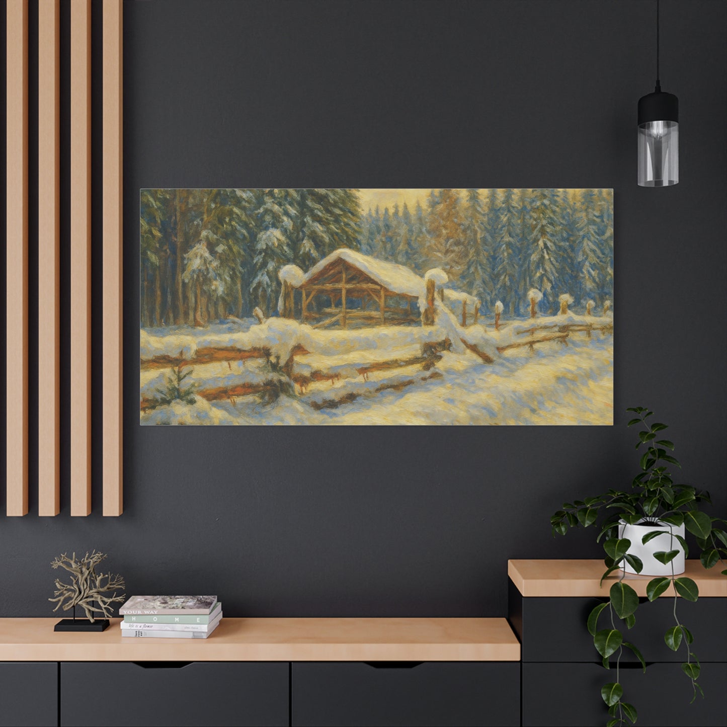 Canvas Wall Art, Winter Landscape Print, Home Decor, Rustic Art, Gift for Nature Lovers, Holiday Decoration