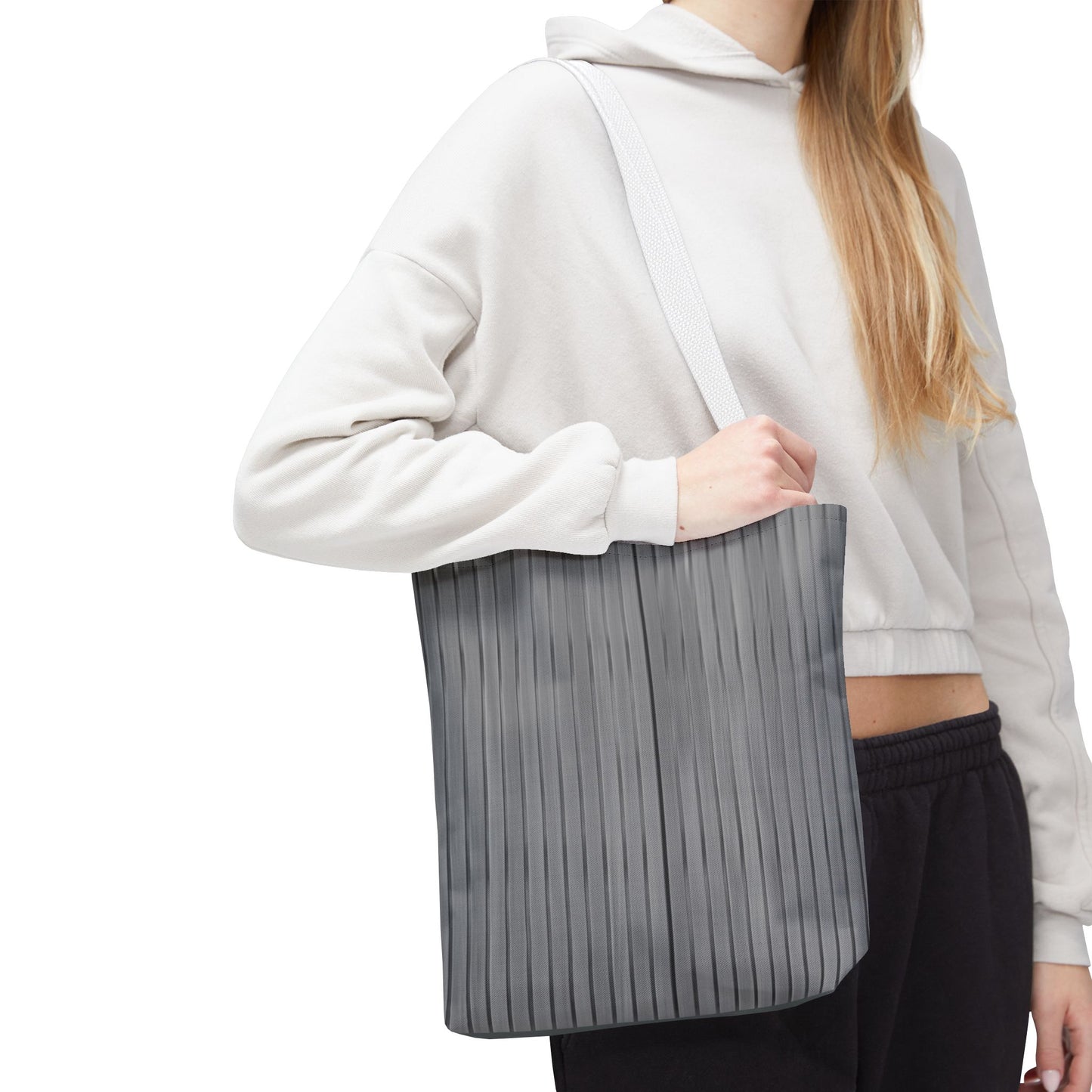 Stylish Gray Striped Tote Bag for Everyday Use