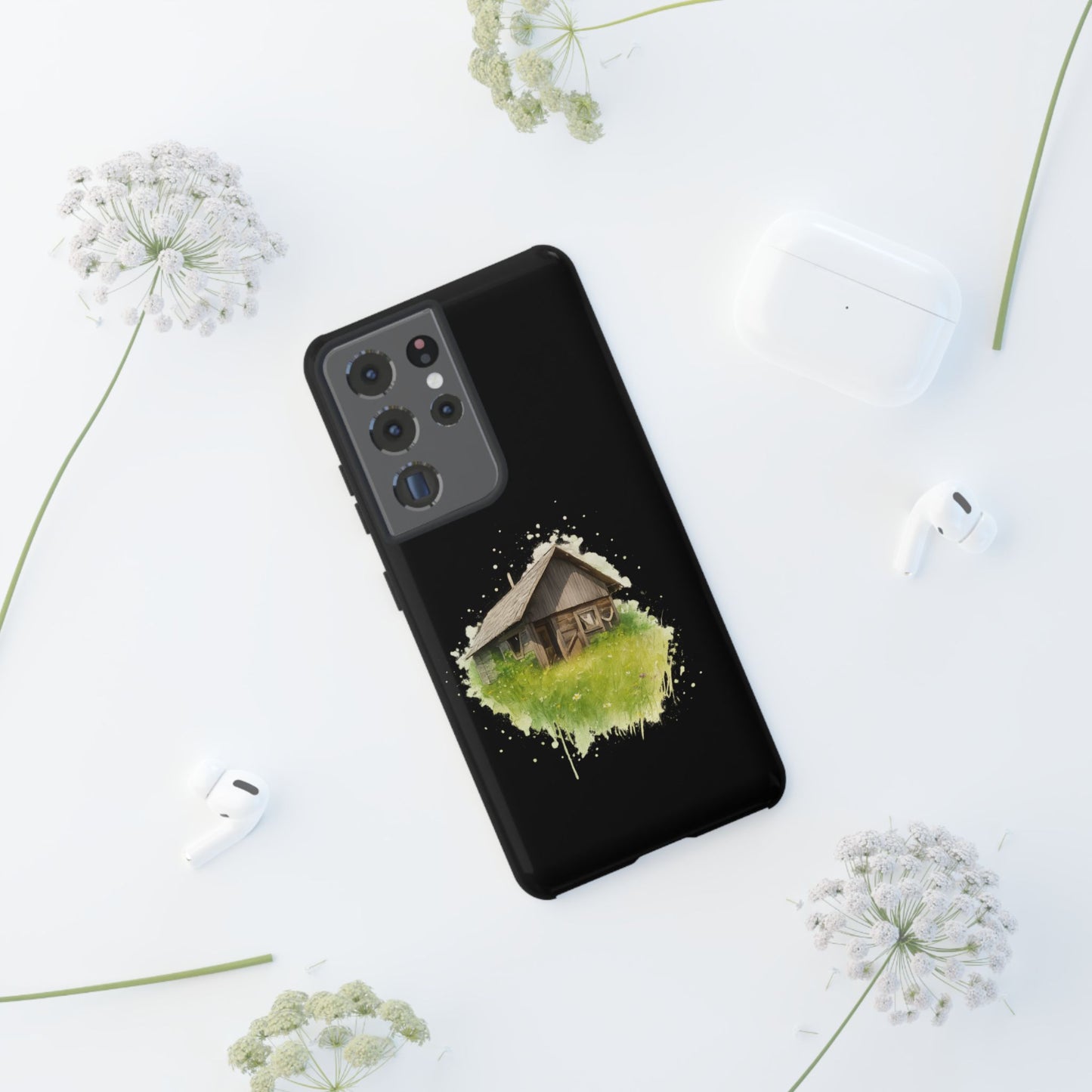 Rustic Farmhouse Phone Case, Cute Cottage Design, Tough Cases for Nature Lovers, Eco-Friendly Gift, Customizable Tech Accessories