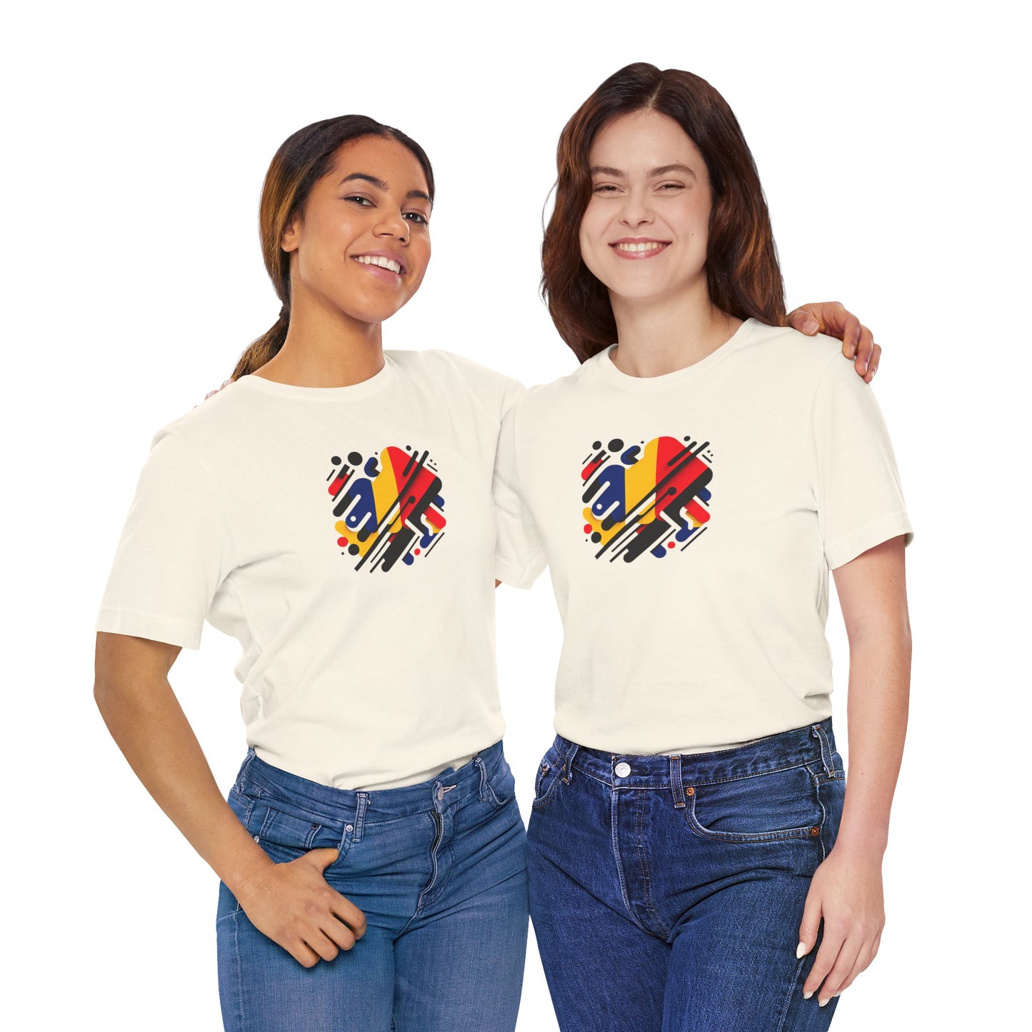 Artistic Heart Unisex Jersey Tee - Vibrant Graphic Tee, Casual Wear, Gift for Art Lovers, Birthday Surprise, Everyday Comfort