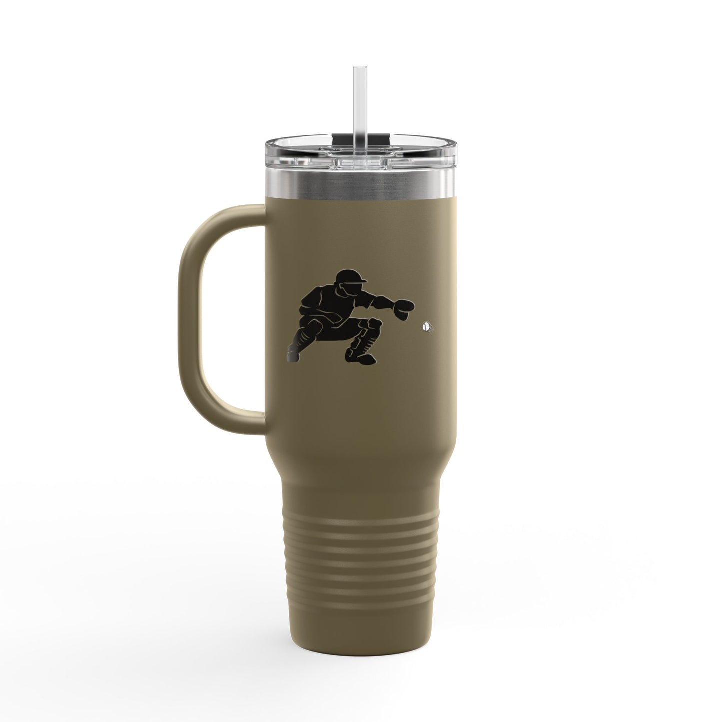 Insulated Travel Mug | Baseball Catcher Themed Travel Tumbler for Active Lifestyles, Coffee Mug, Road Trip Cup, Gym Hydration, Gift for Athletes
