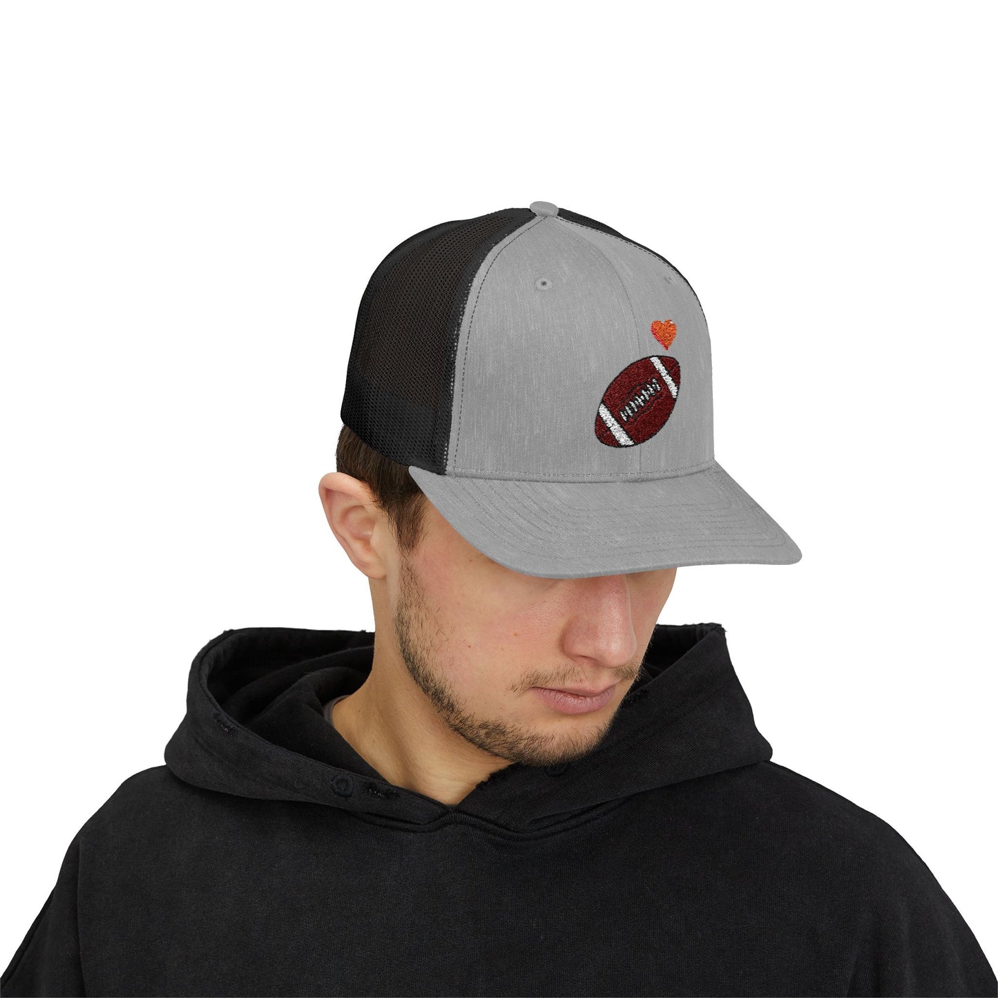 Football Love Snapback Trucker Cap, Sports Hat, Gift for Sports Fans, Casual Wear, Outdoor Activities