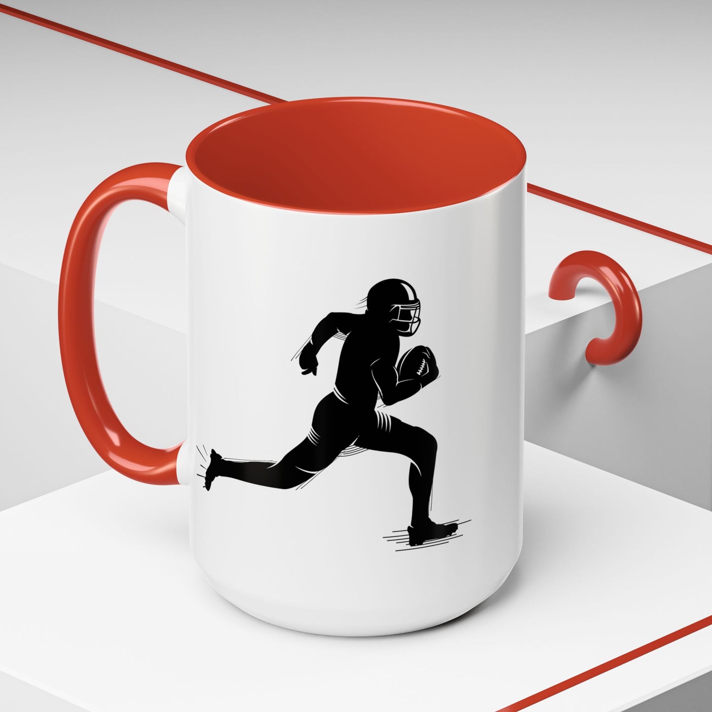Football Player Themed Accent Coffee Mug, Sports Fan Gift, Unique Mug for Athletes, Coffee Lover, Game Day Essential
