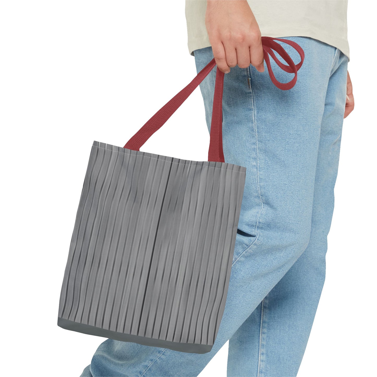 Stylish Gray Striped Tote Bag for Everyday Use