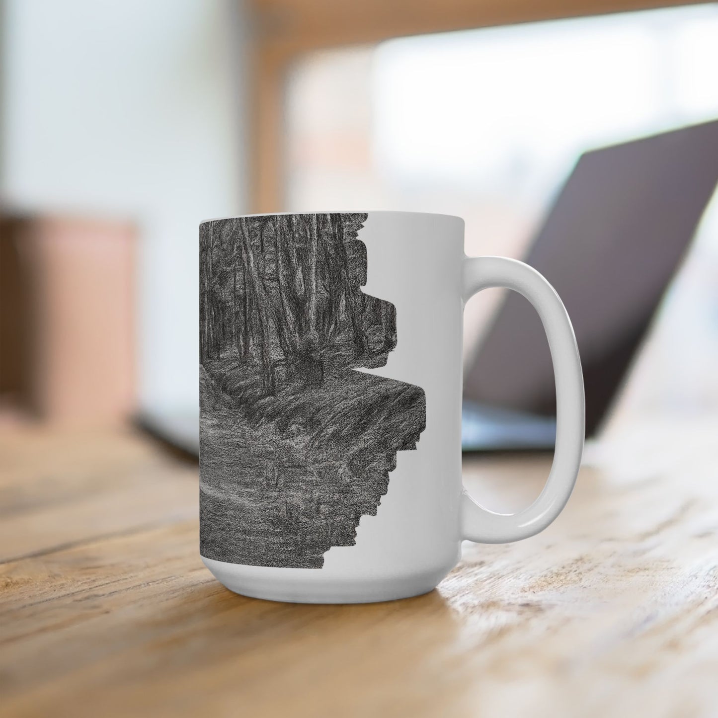 Nature-Inspired Abstract Ceramic Mug | Forest Path Design | Cozy Gift for Coffee Lovers | Home Decor | Nature Lover's Mug
