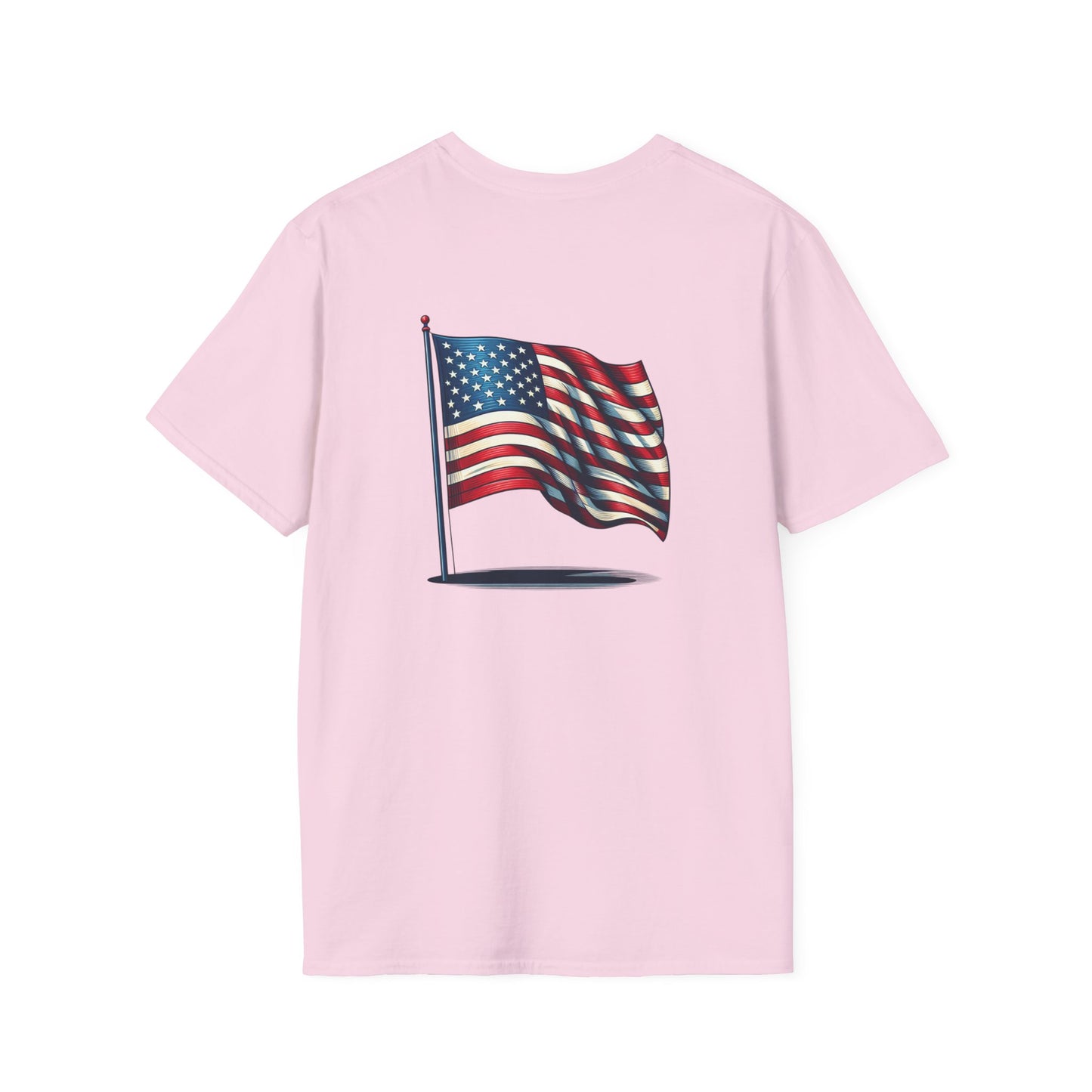 Patriotic Unisex Softstyle T-Shirt, American Flag Tee, USA Pride Shirt, Perfect for Independence Day, Casual Wear