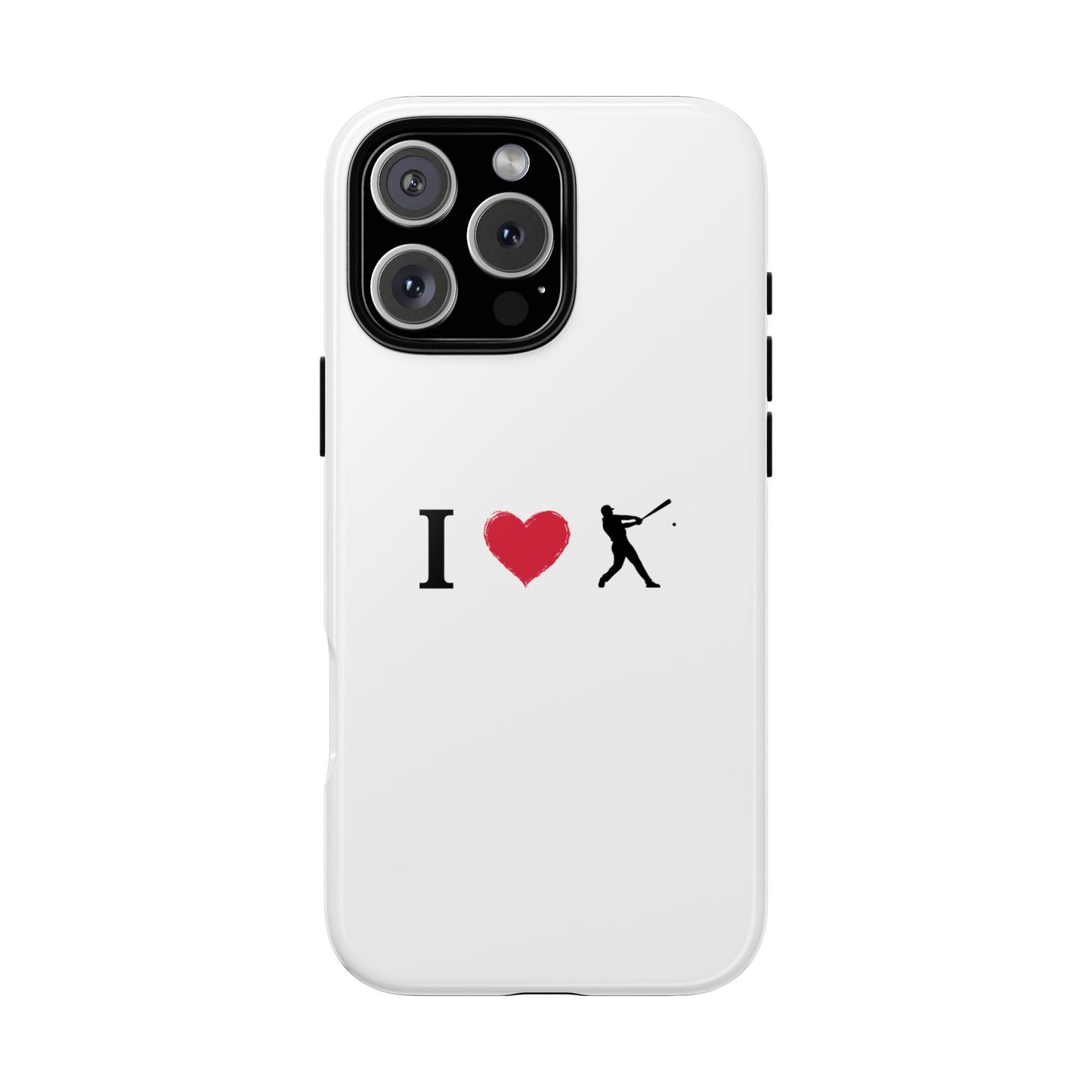 Baseball Love Phone Case, Tough Cases for Sports Lovers, i Heart Baseball Protection, Gift for Players, Cute Sports Case