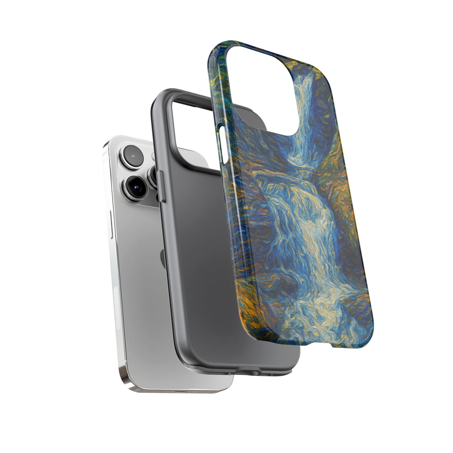 Artistic Phone Case - Waterfall Design, Unique Gift, Phone Accessory, Nature Lover, Original Artwork
