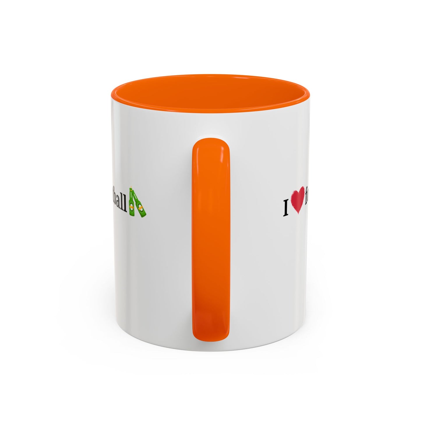 I Love Football Accent Coffee Mug, Perfect Gift for Sports Lovers, Football Enthusiasts, Unique Mug for Game Days, Home or Office Decor