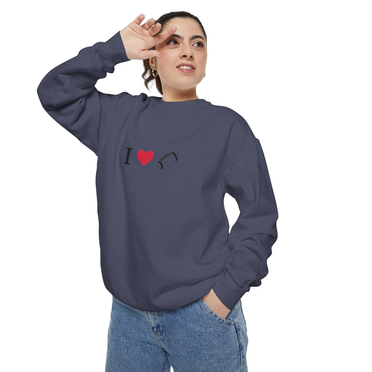 Unisex Sweatshirt, I love Football, Cozy, Perfect for Everyday Wear, Gift Idea for Friends, Couples, and Special Occasions
