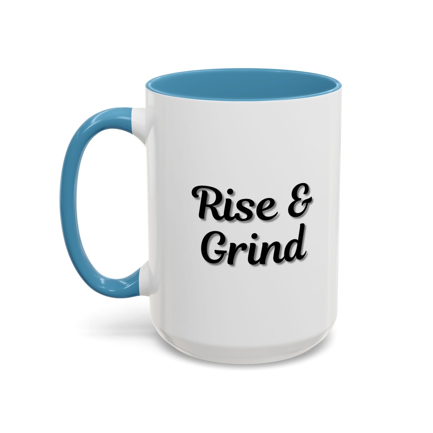Rise & Grind Coffee Mug – Motivational Black Accent Mug for Daily Inspiration