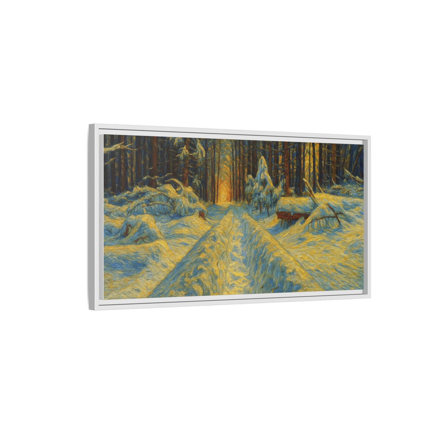 Canvas Art, Winter Landscape Wall Decor, Nature Lovers Gift, Seasonal Decor, Holiday Wall Art, Cozy Home Decoration, Framed Matte Canvas