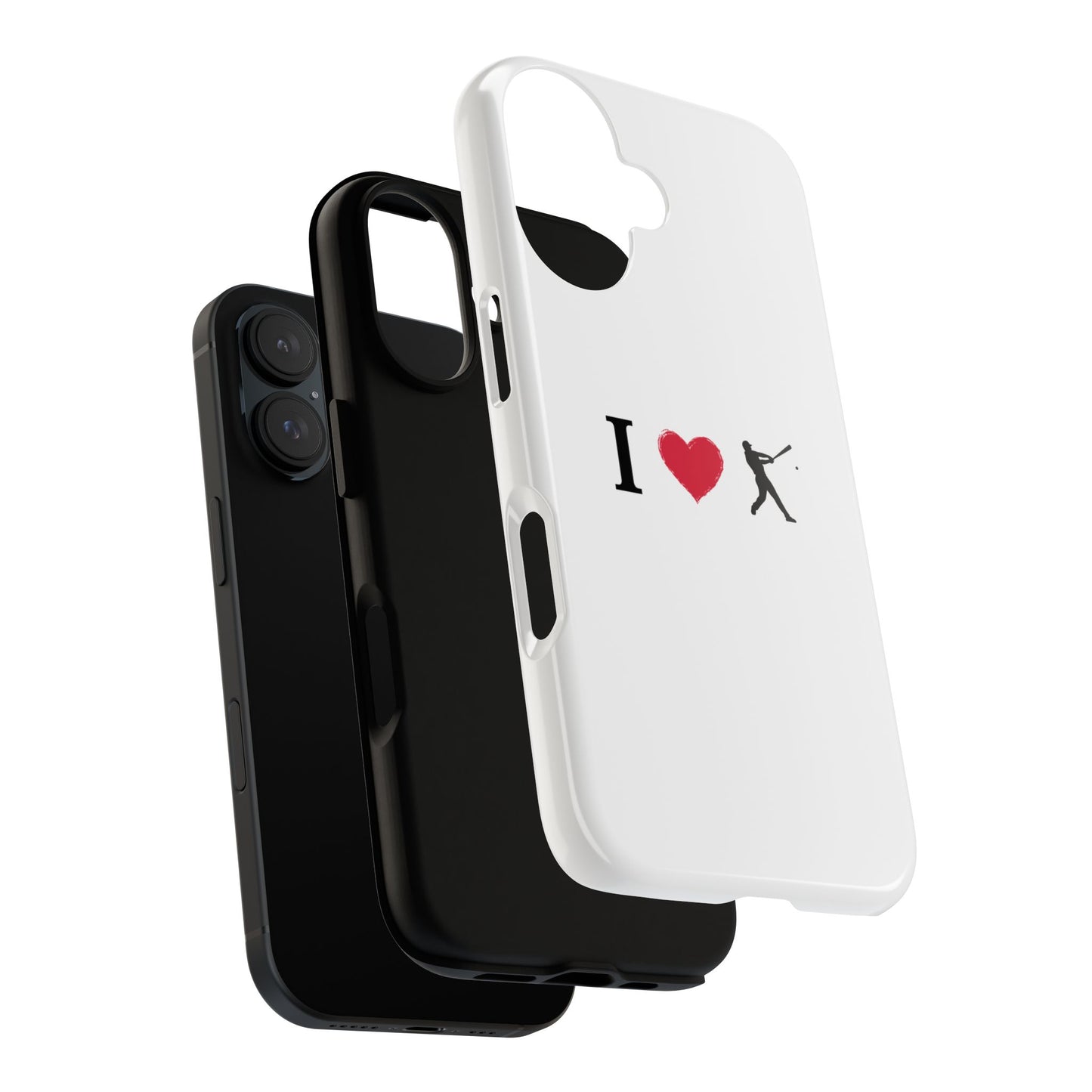 Baseball Love Phone Case, Tough Cases for Sports Lovers, i Heart Baseball Protection, Gift for Players, Cute Sports Case