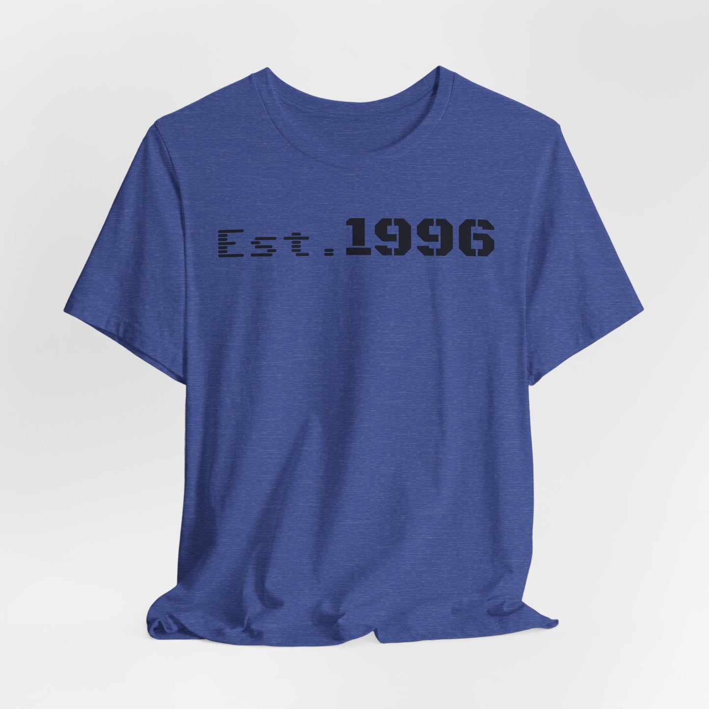 Unisex Jersey Tee - 'Est. 1996' Graphic Shirt, Birthday Gift, Casual Wear, Vintage Style, Retro Fashion, Gift for Him/Her