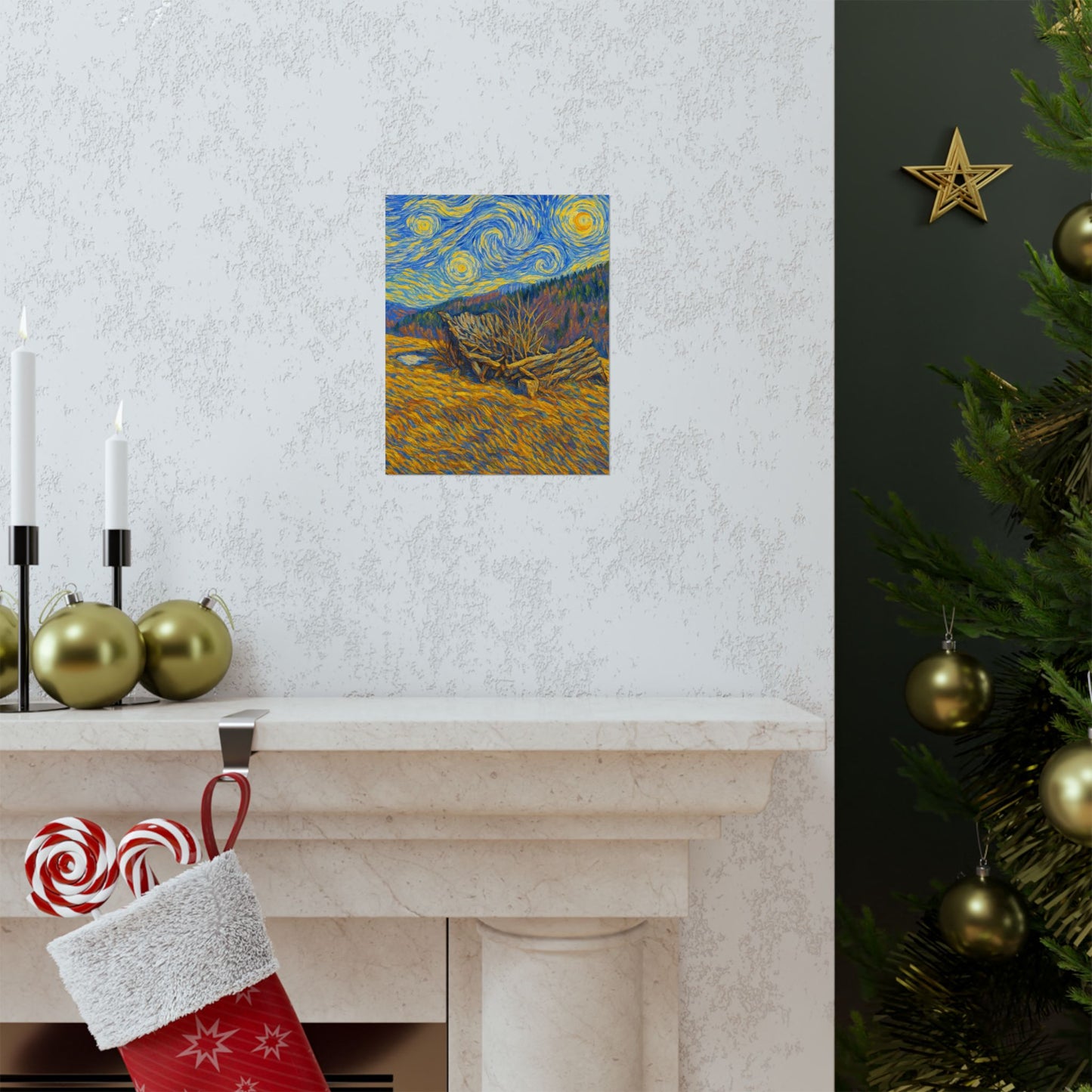 Matte Vertical Posters of Starry Night - Art Print for Home Decor, Wall Art, Gift for Art Lovers, Bacground for Celebrations