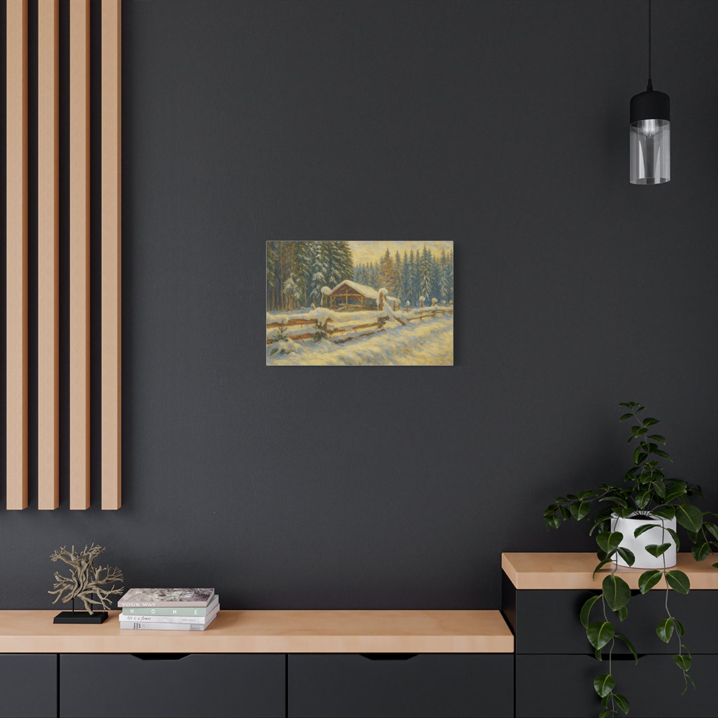 Canvas Wall Art, Winter Landscape Print, Home Decor, Rustic Art, Gift for Nature Lovers, Holiday Decoration