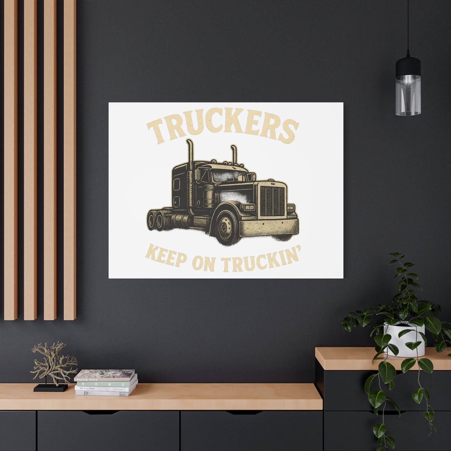 Truckers Canvas Wall Art, Keep on Truckin' Decor, Gift for Drivers, Trucking Artwork, Transportation Gift