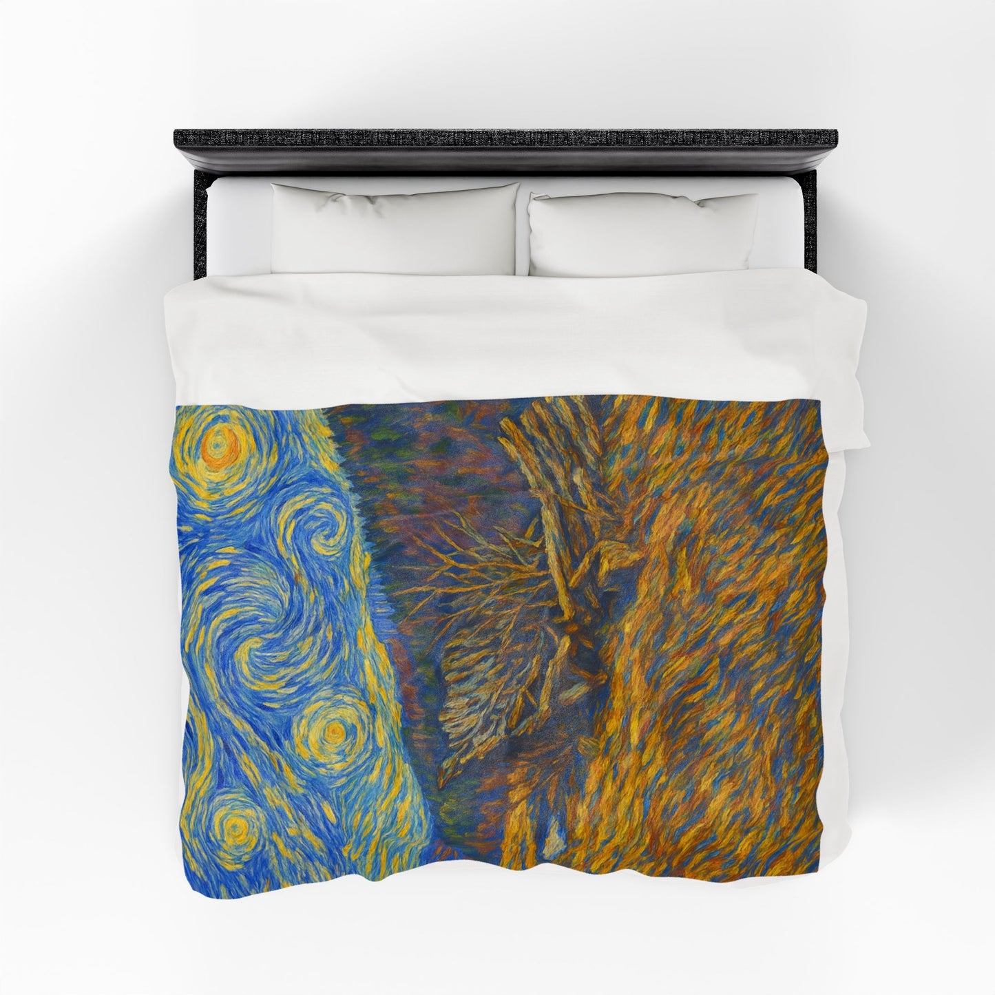 Starry Night Velveteen Plush Blanket, Cozy Throw Blanket for Home Decor, Gift for Art Lovers, Perfect for Christmas or Home Warmth
