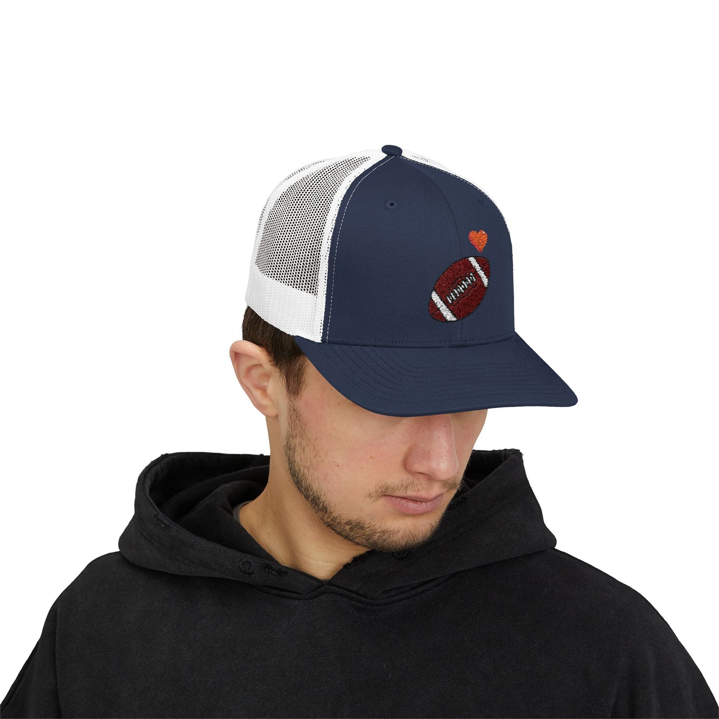 Football Love Snapback Trucker Cap, Sports Hat, Gift for Sports Fans, Casual Wear, Outdoor Activities