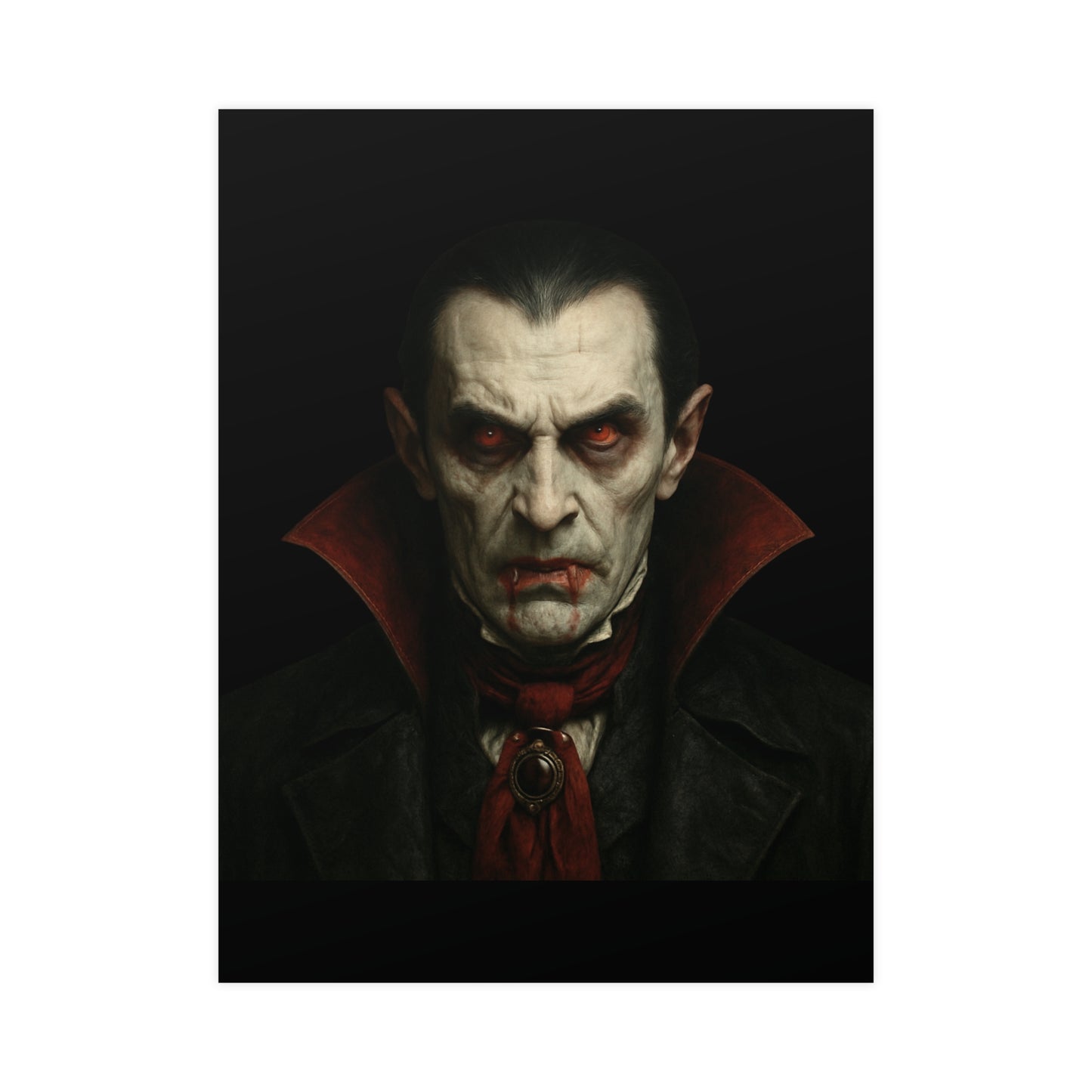 Gothic Vampire Art Poster, Spooky Wall Decor, Horror Room Accent, Perfect for Halloween, Gothic Decor, Home Office Artwork