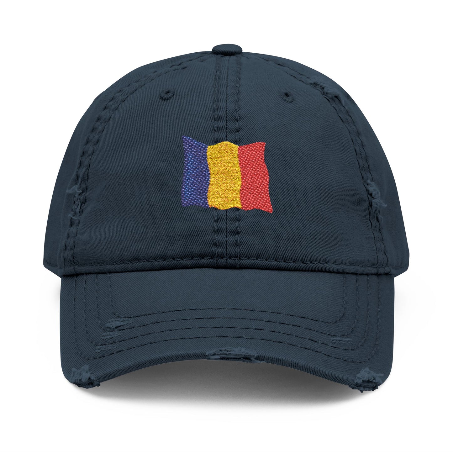 Embroidered Distressed Romanian Flag Dad Hat | Casual Cap for Everyday Style, Perfect Gift for Dad, Summer Outings, Festivals, Family Events