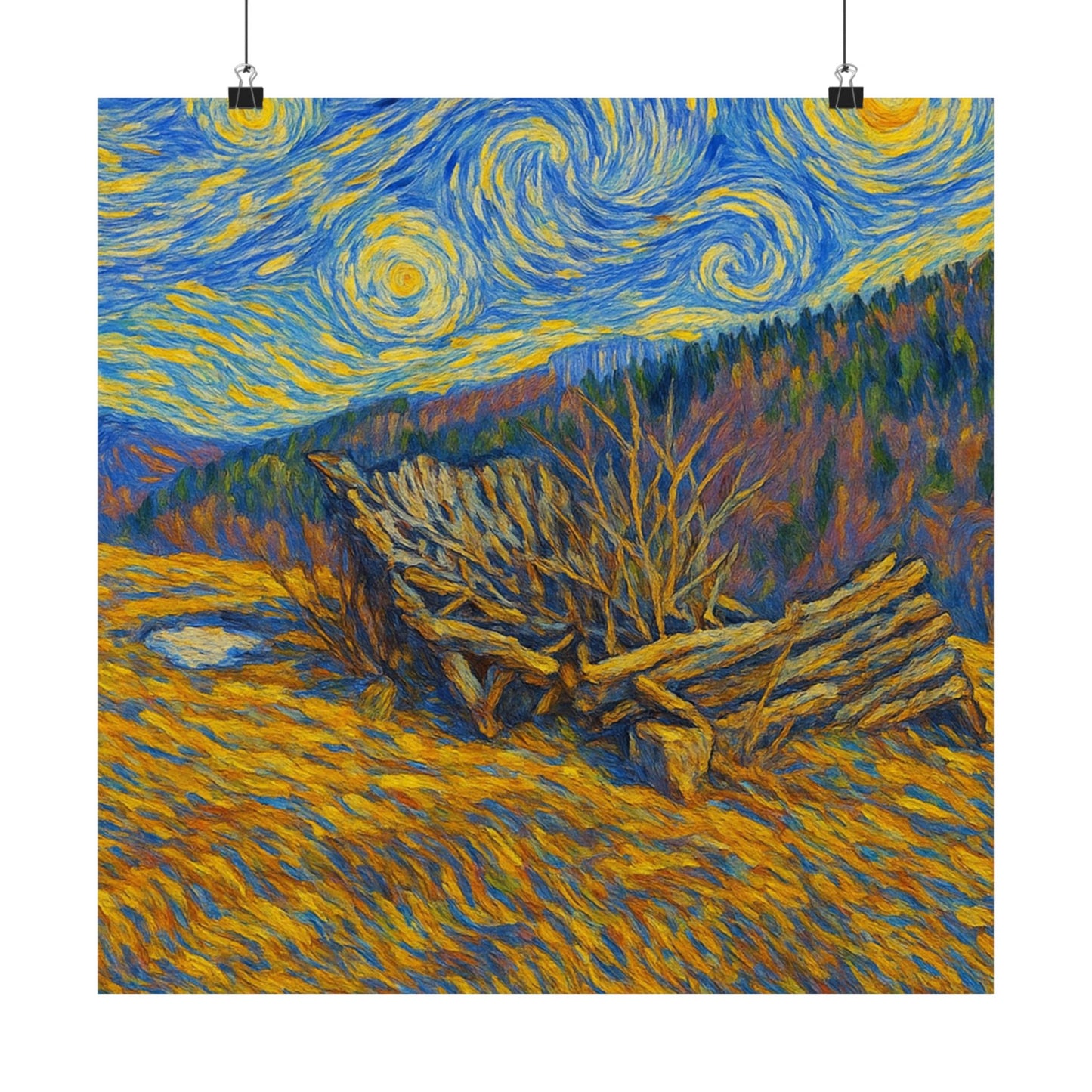 Matte Vertical Posters of Starry Night - Art Print for Home Decor, Wall Art, Gift for Art Lovers, Bacground for Celebrations