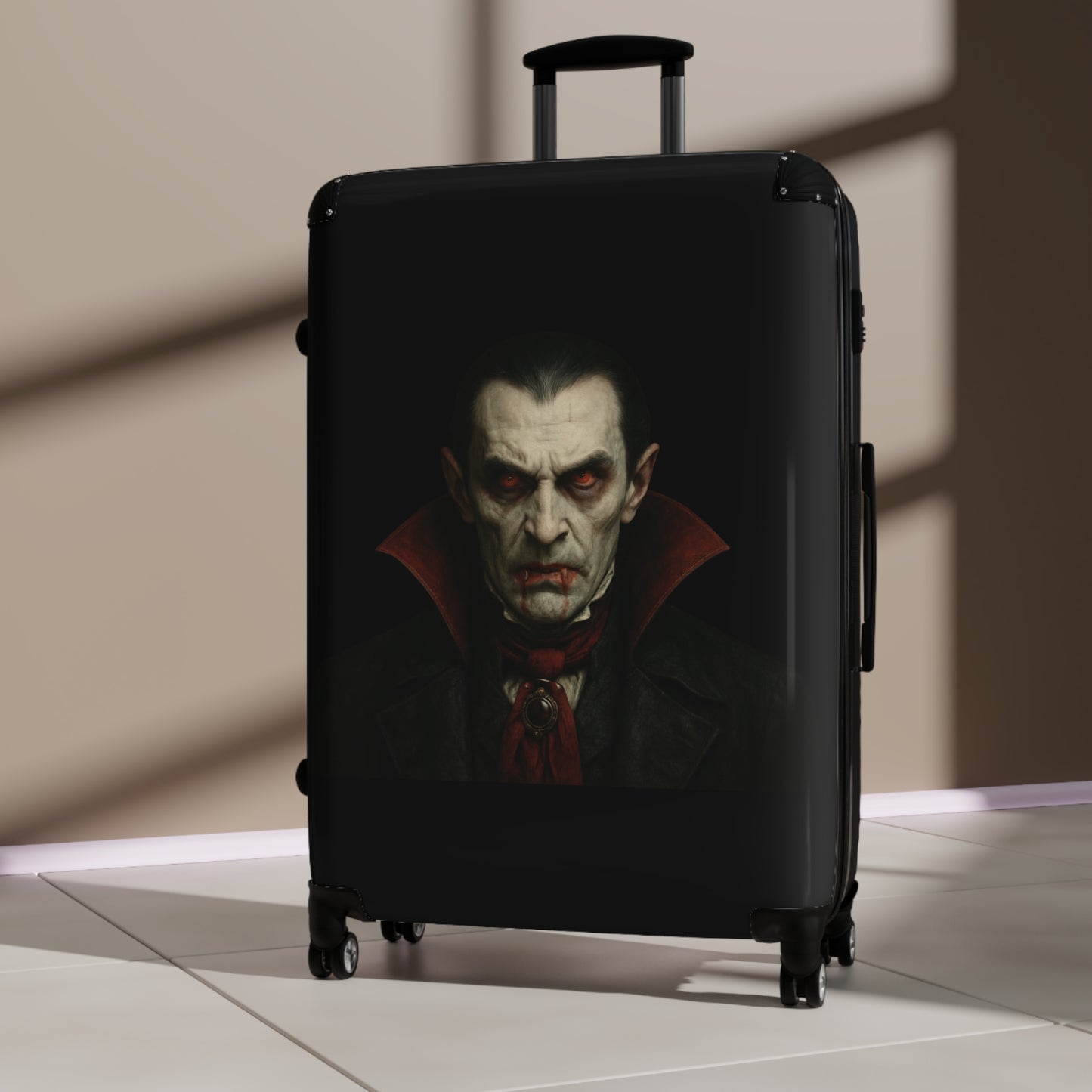 Spooky Vampire Luggage, Halloween Travel Bag, Dracula Suitcase, Gothic Carry-On, Horror Trip Gear