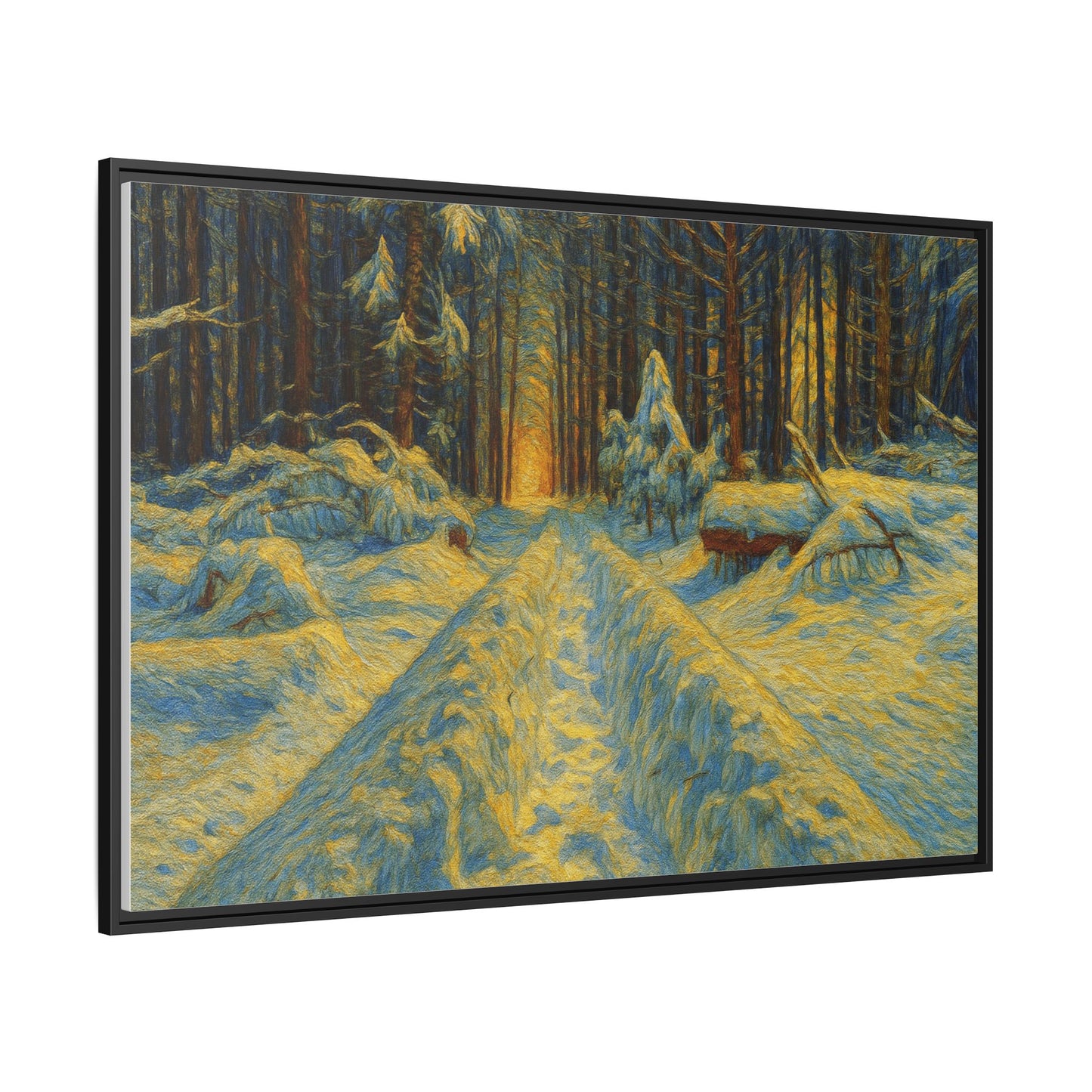 Canvas Art, Winter Landscape Wall Decor, Nature Lovers Gift, Seasonal Decor, Holiday Wall Art, Cozy Home Decoration, Framed Matte Canvas