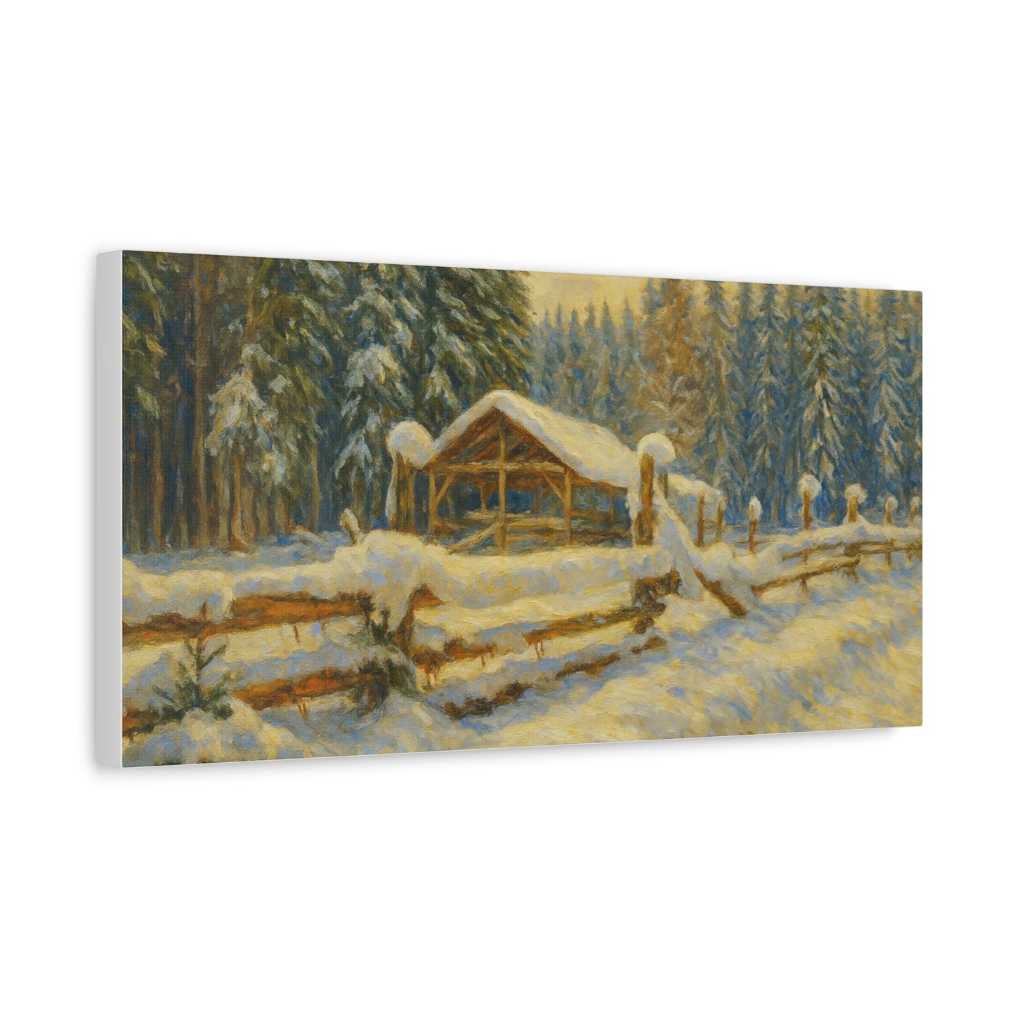 Canvas Wall Art, Winter Landscape Print, Home Decor, Rustic Art, Gift for Nature Lovers, Holiday Decoration