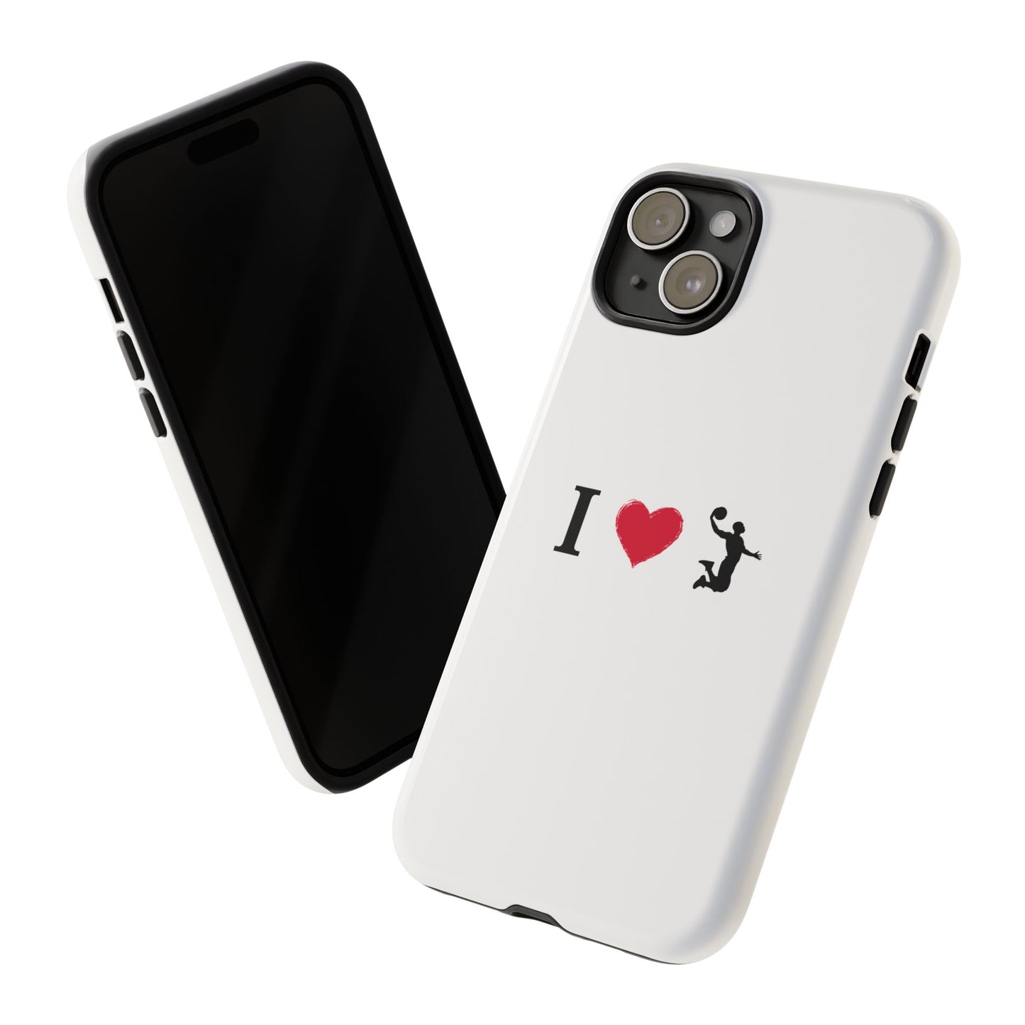I Love Basketball Phone Case, Sporty Cell Cover, Basketball Gift for Players, Tough Cases, Love for Sports Accessories