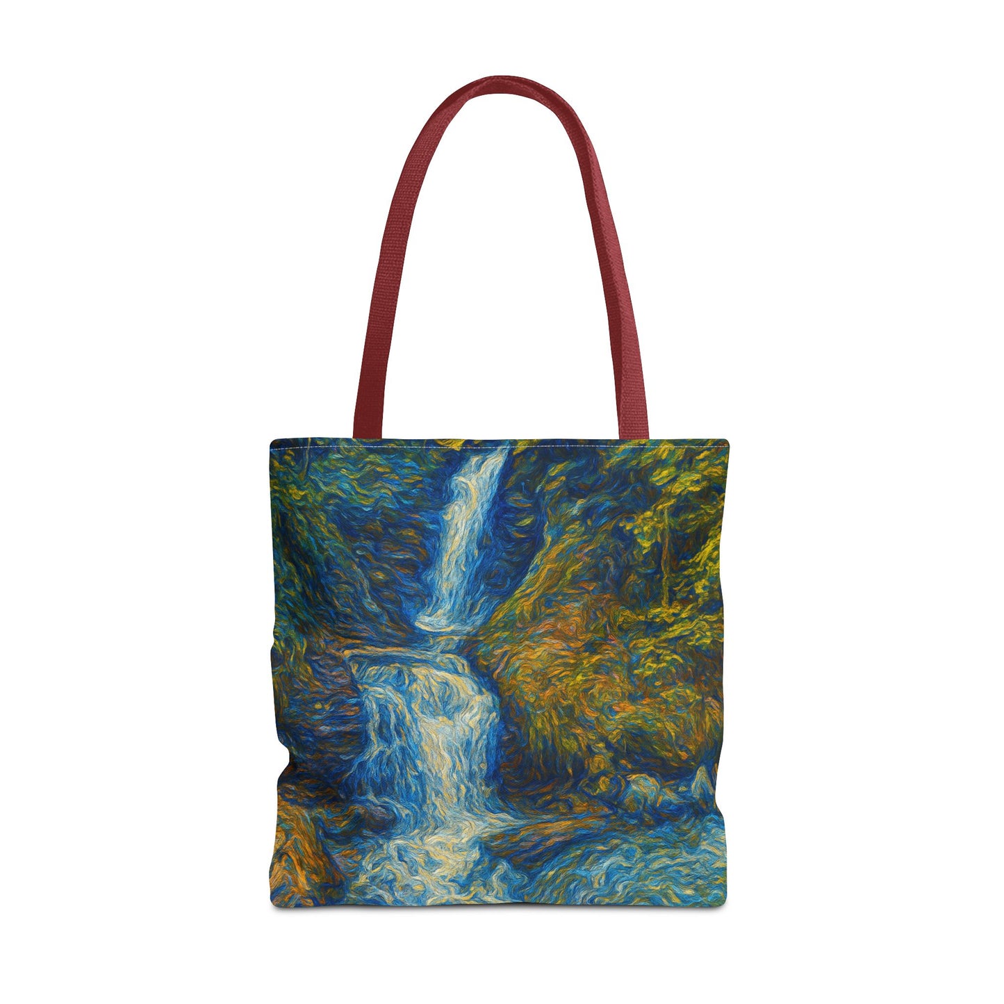 Nature-Inspired Tote Bag, Artistic Eco-Friendly Shopper, Waterfall Design, Reusable Market Bag, Gift for Nature Lovers