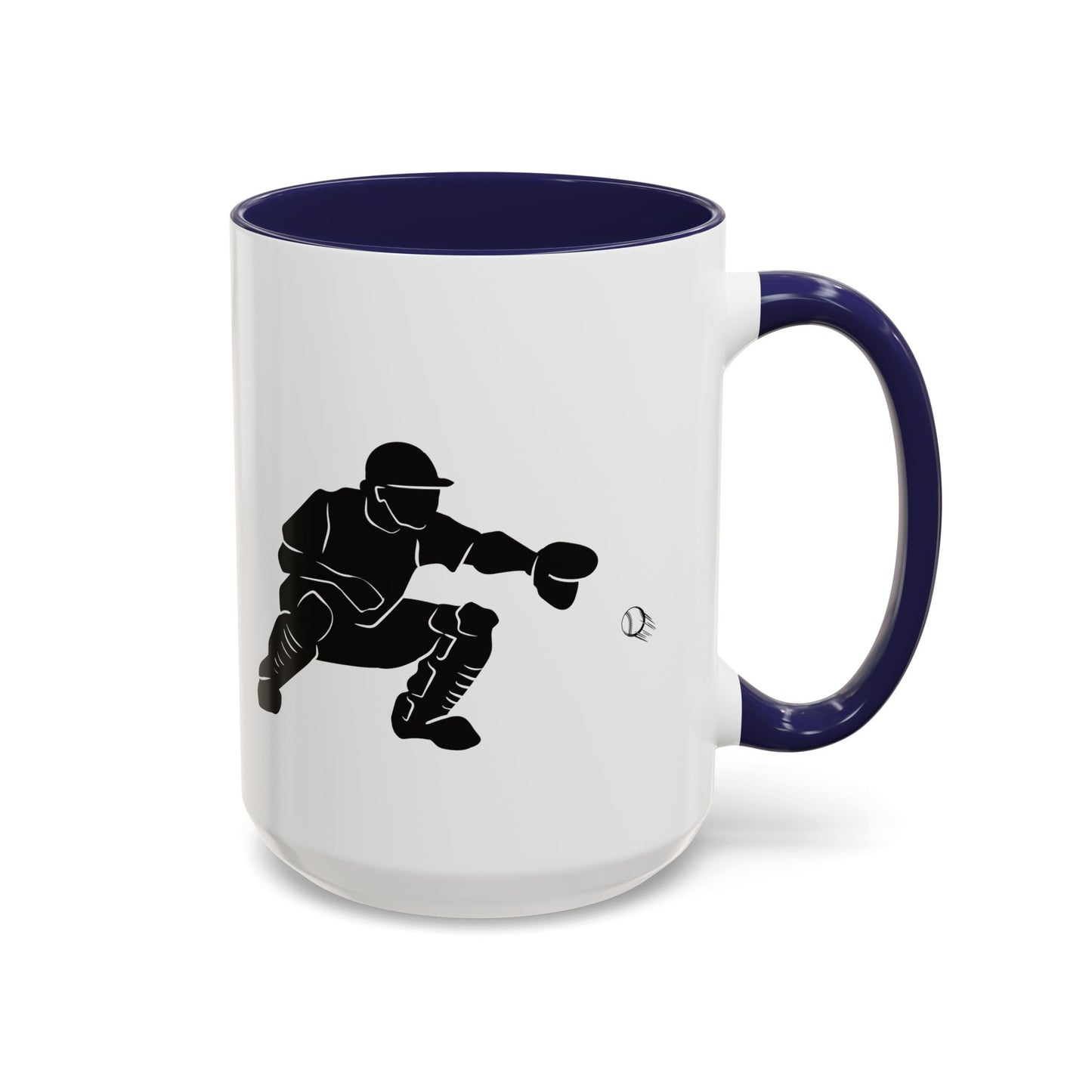 Baseball Catcher Coffee Mug, Sports Gift for Coaches, Black Accent Mug for Fans, Perfect for Birthdays & Celebrations, Unique Cup