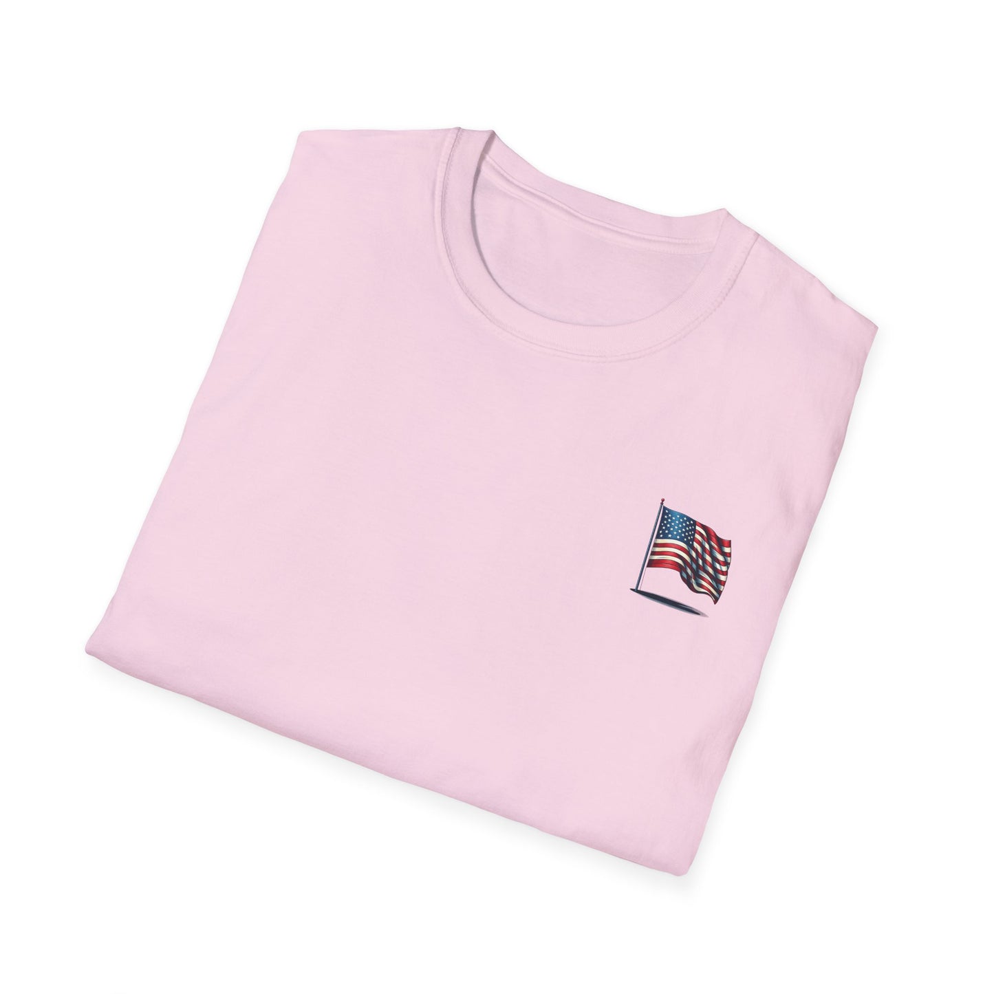 Patriotic Unisex Softstyle T-Shirt, American Flag Tee, USA Pride Shirt, Perfect for Independence Day, Casual Wear