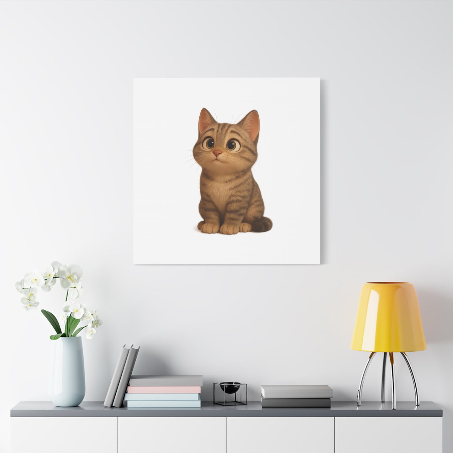Adorable Cat Canvas Art, Cute Cat Wall Decor, Pet Lover Gift, Nursery Wall Art, Animal Print, Modern Home Decor
