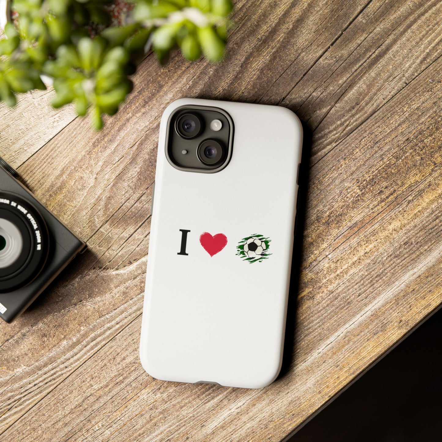 Soccer Phone Case, I Love Soccer, Tough Case Cover, Sporty Phone Accessories, Gift for Soccer Lovers, Unique Soccer Design