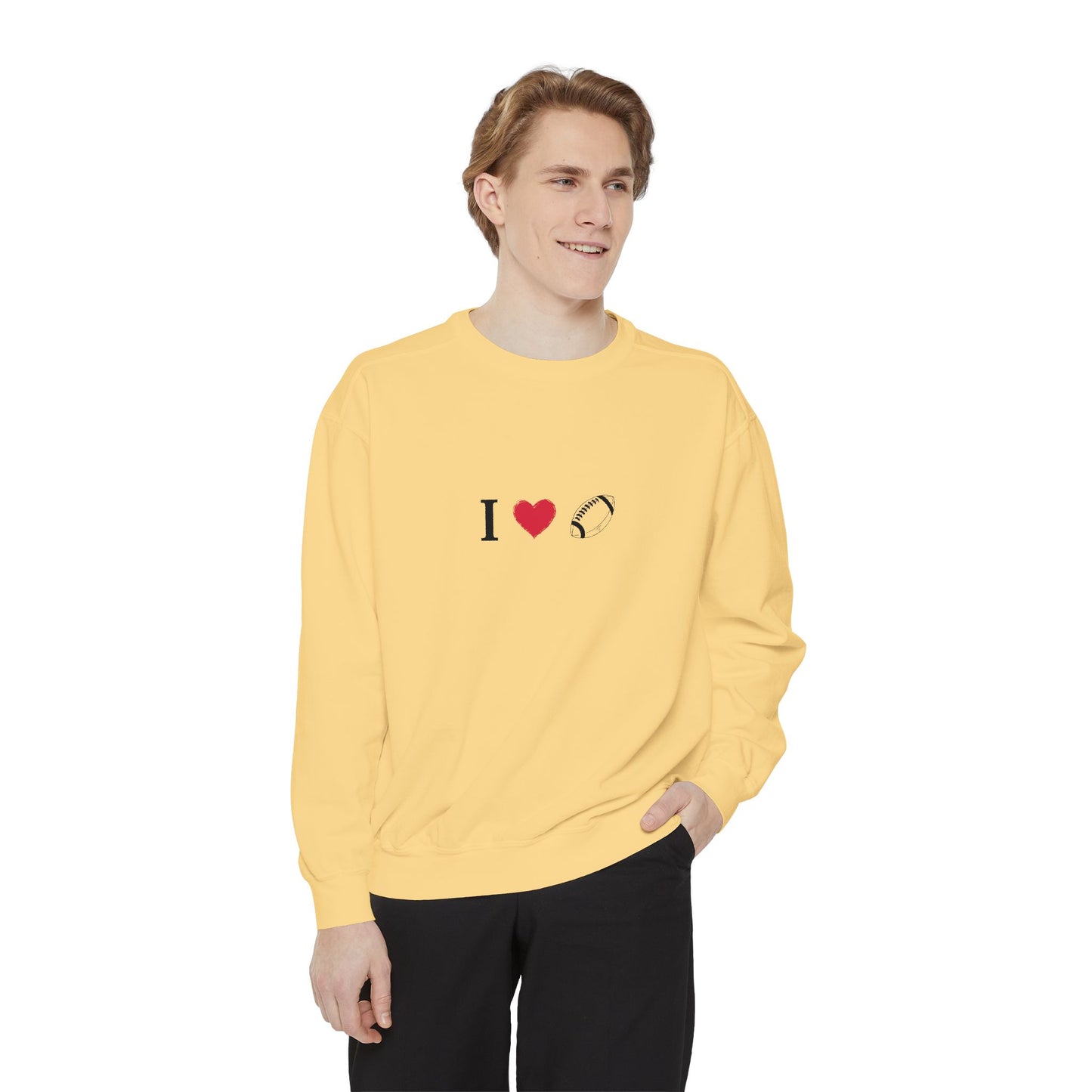 Unisex Sweatshirt, I love Football, Cozy, Perfect for Everyday Wear, Gift Idea for Friends, Couples, and Special Occasions