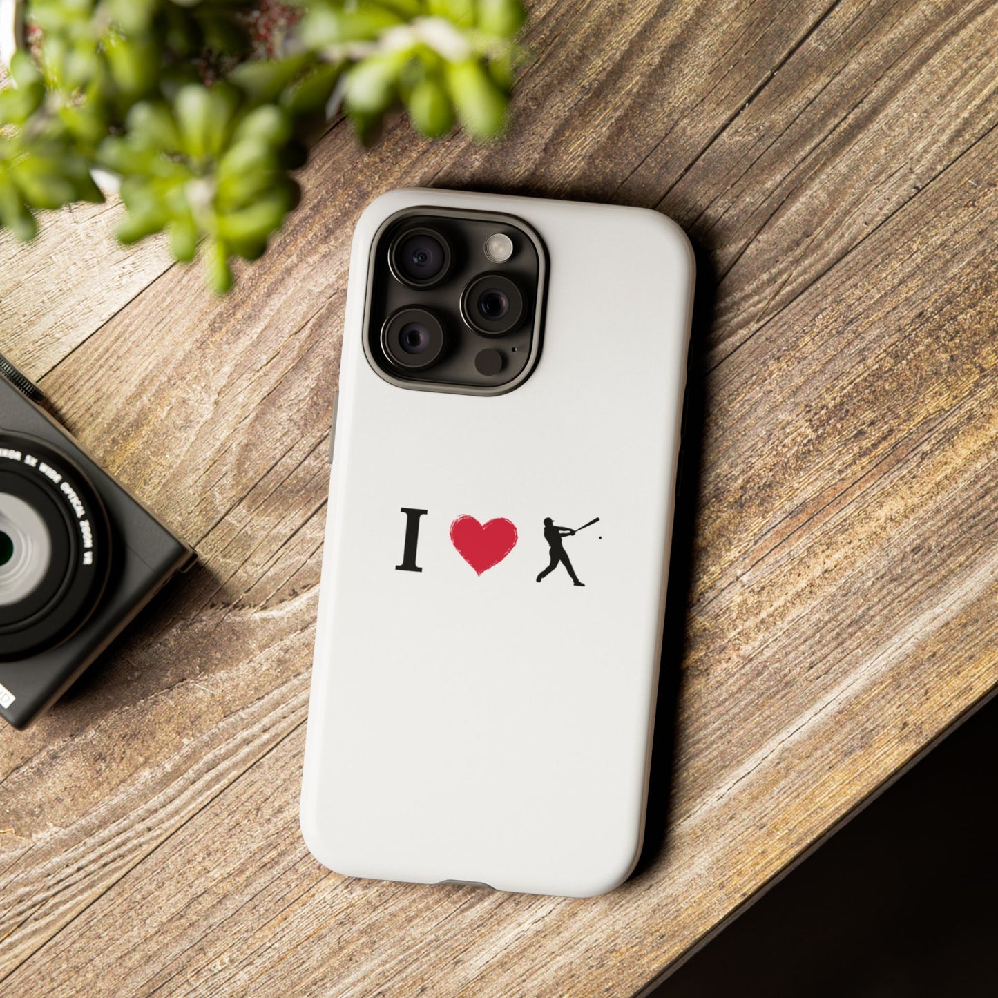 Baseball Love Phone Case, Tough Cases for Sports Lovers, i Heart Baseball Protection, Gift for Players, Cute Sports Case