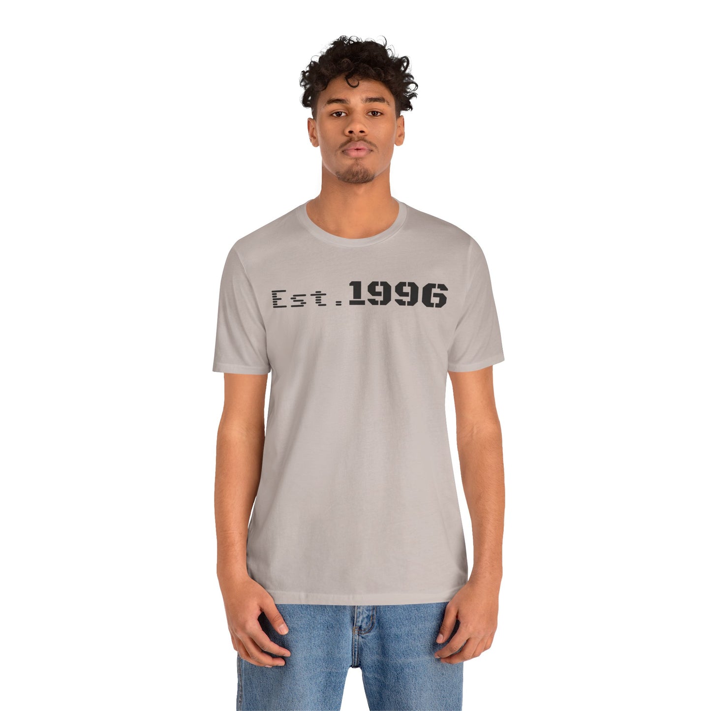 Unisex Jersey Tee - 'Est. 1996' Graphic Shirt, Birthday Gift, Casual Wear, Vintage Style, Retro Fashion, Gift for Him/Her
