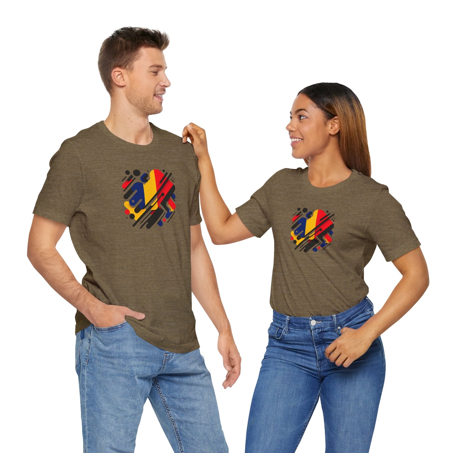 Artistic Heart Unisex Jersey Tee - Vibrant Graphic Tee, Casual Wear, Gift for Art Lovers, Birthday Surprise, Everyday Comfort