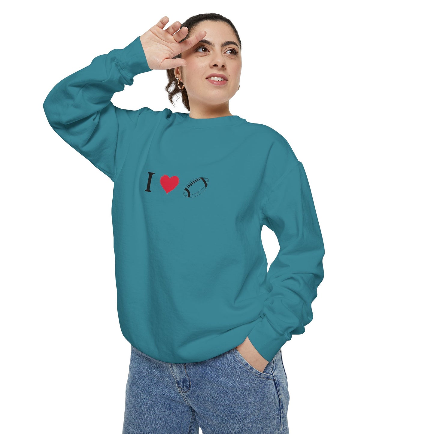 Unisex Sweatshirt, I love Football, Cozy, Perfect for Everyday Wear, Gift Idea for Friends, Couples, and Special Occasions