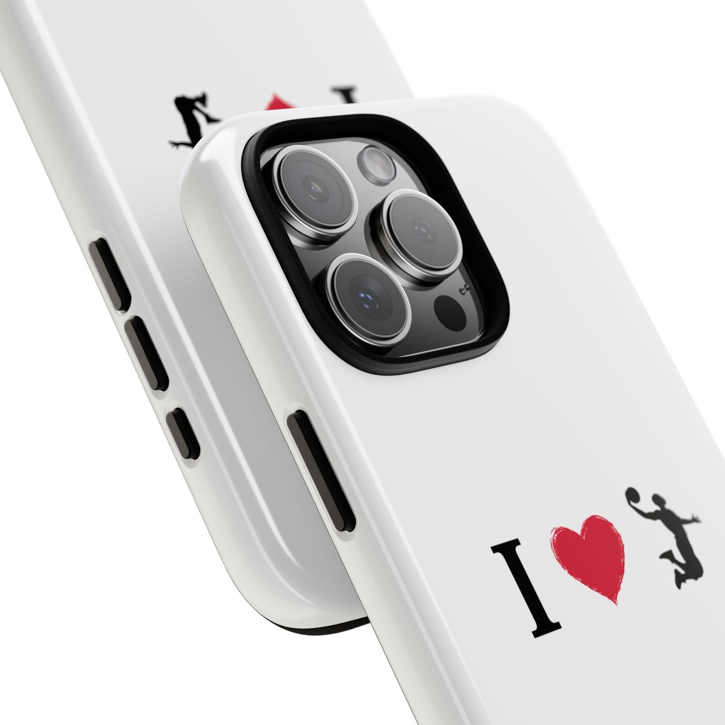 I Love Basketball Phone Case, Sporty Cell Cover, Basketball Gift for Players, Tough Cases, Love for Sports Accessories