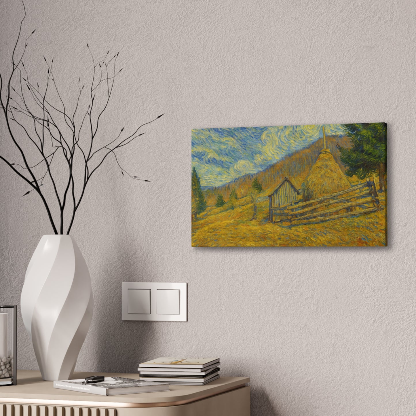 Vincent Van Gogh Inspired Canvas Print, Rustic Home Decor, Wall Art, Gift for Art Lovers, Country Landscape, Unique Art Piece