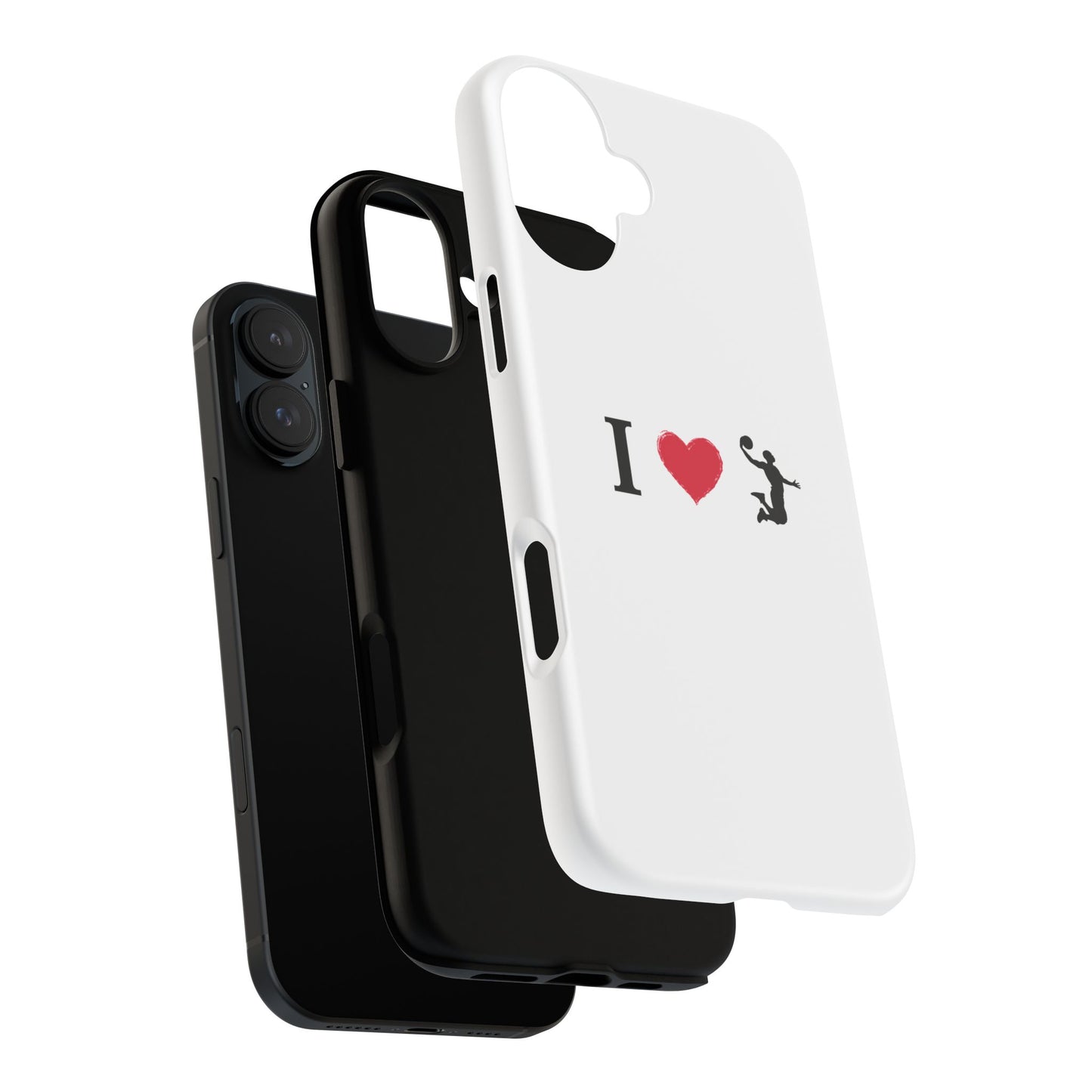 I Love Basketball Phone Case, Sporty Cell Cover, Basketball Gift for Players, Tough Cases, Love for Sports Accessories