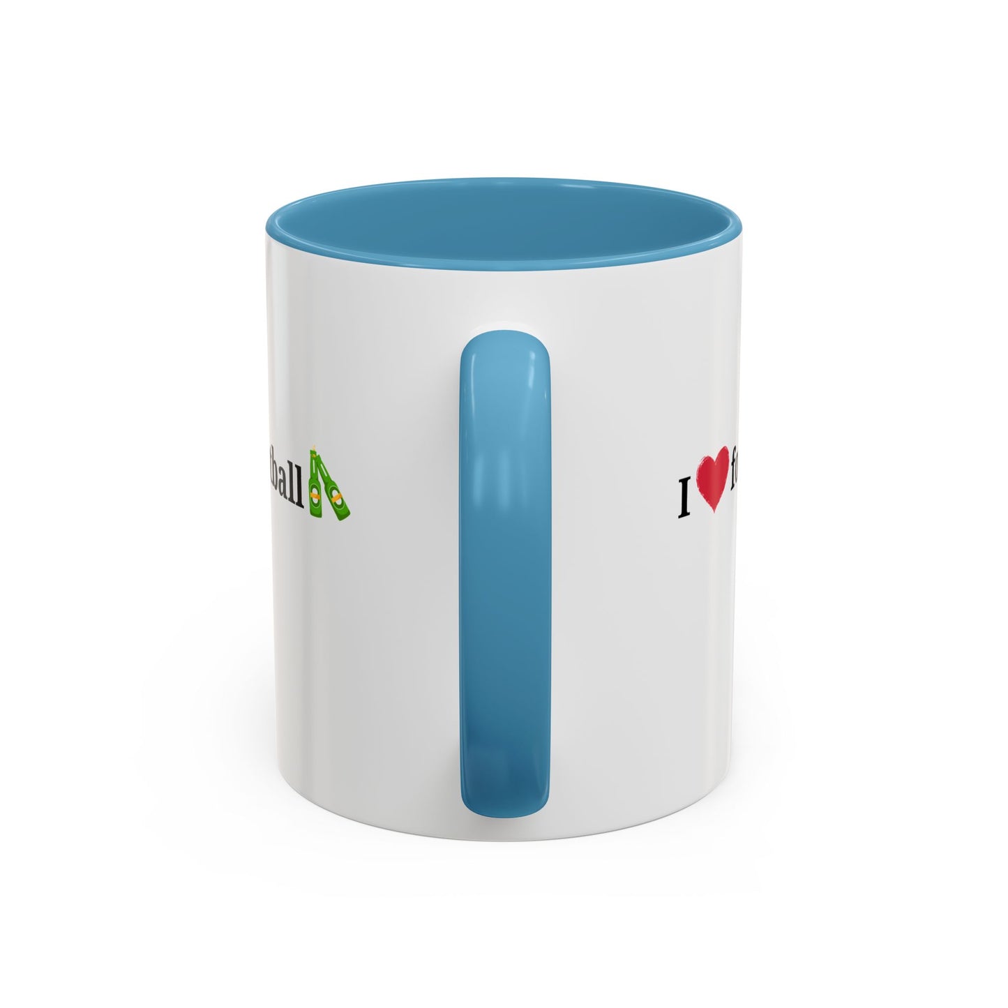 I Love Football Accent Coffee Mug, Perfect Gift for Sports Lovers, Football Enthusiasts, Unique Mug for Game Days, Home or Office Decor